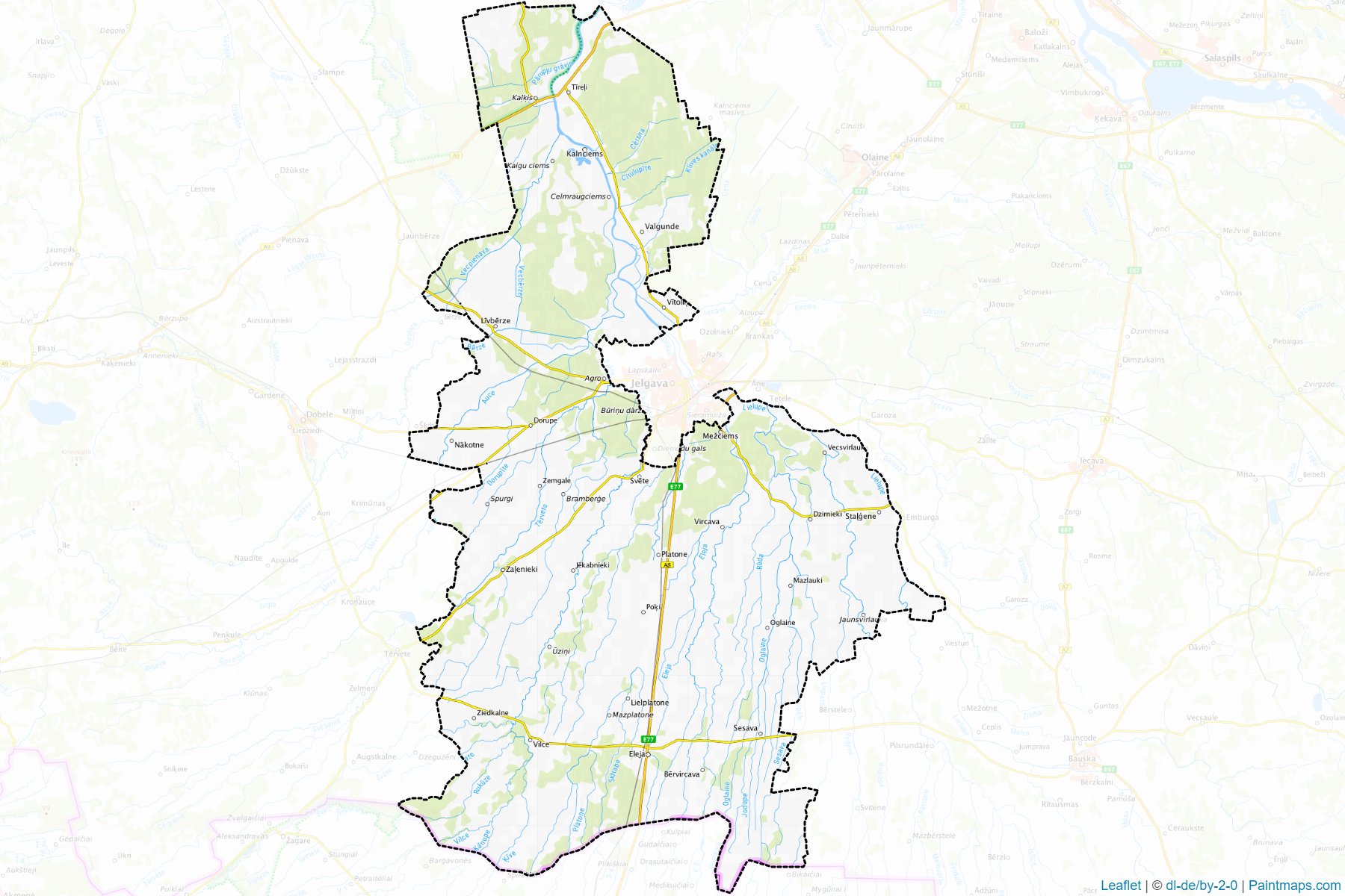 Muestras de recorte de mapas Jelgavas (Letonia)-1