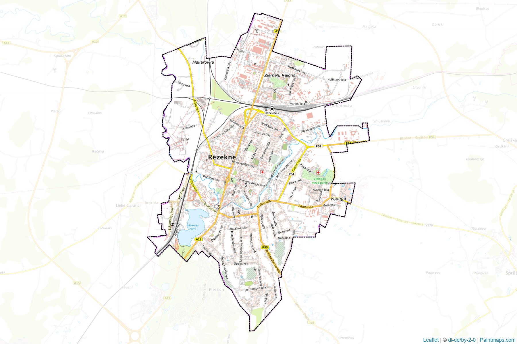 Muestras de recorte de mapas Rezekne (Letonia)-1