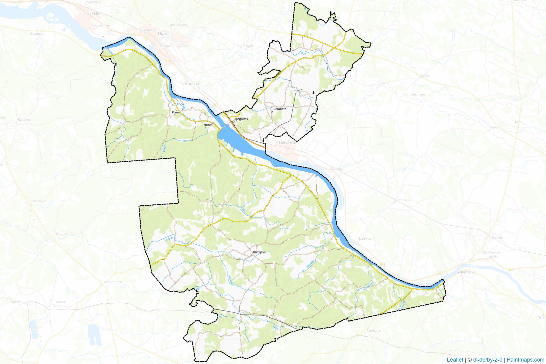 Muestras de recorte de mapas Keguma (Letonia)-1