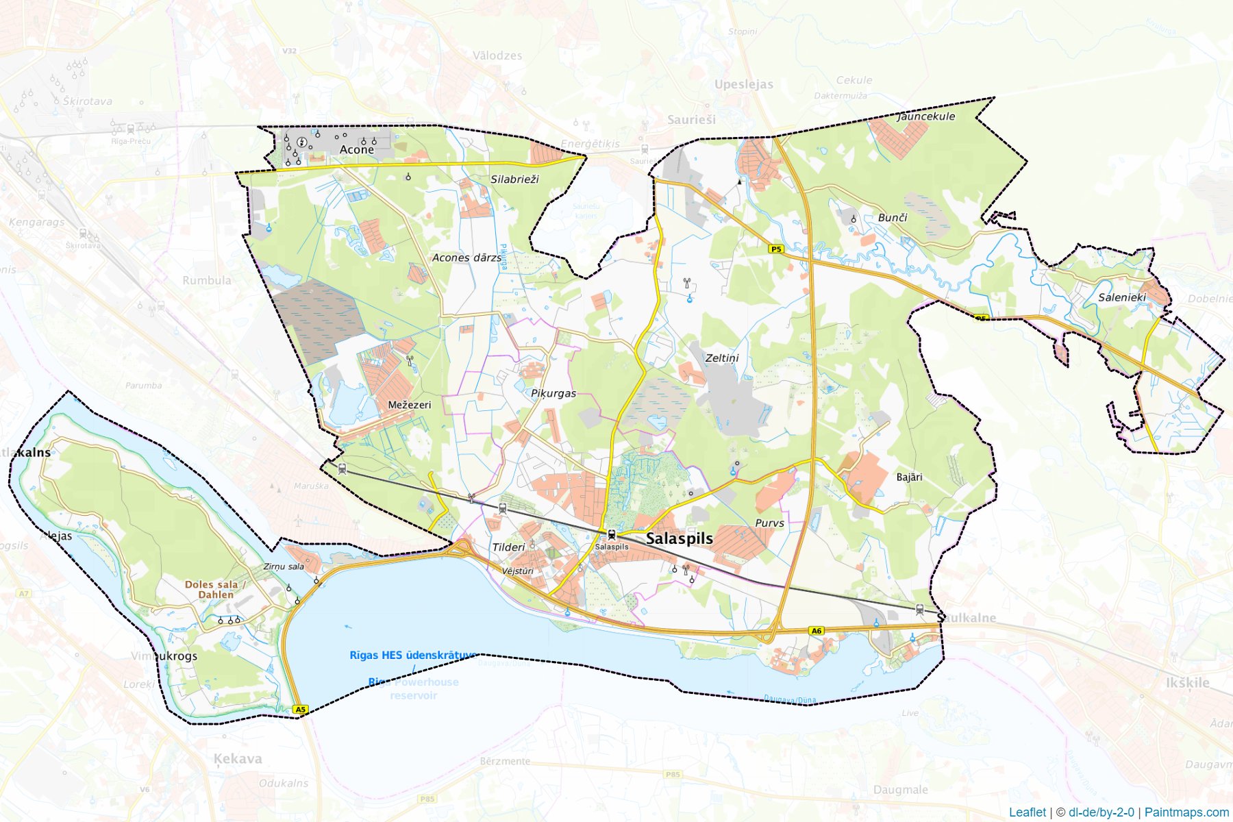 Muestras de recorte de mapas Salaspils (Letonia)-1