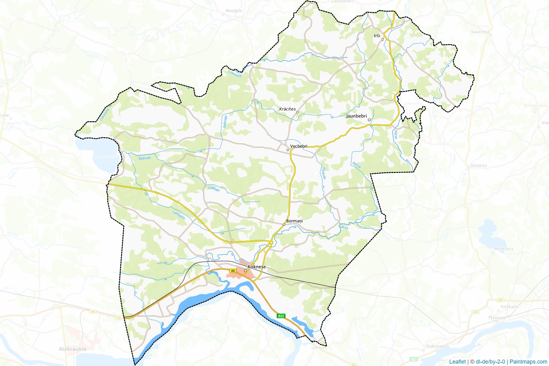 Muestras de recorte de mapas Kokneses (Letonia)-1