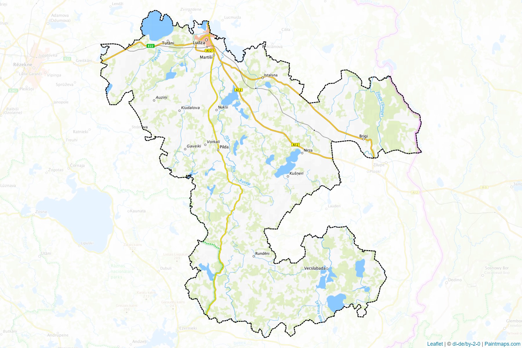 Muestras de recorte de mapas Ludzas (Letonia)-1