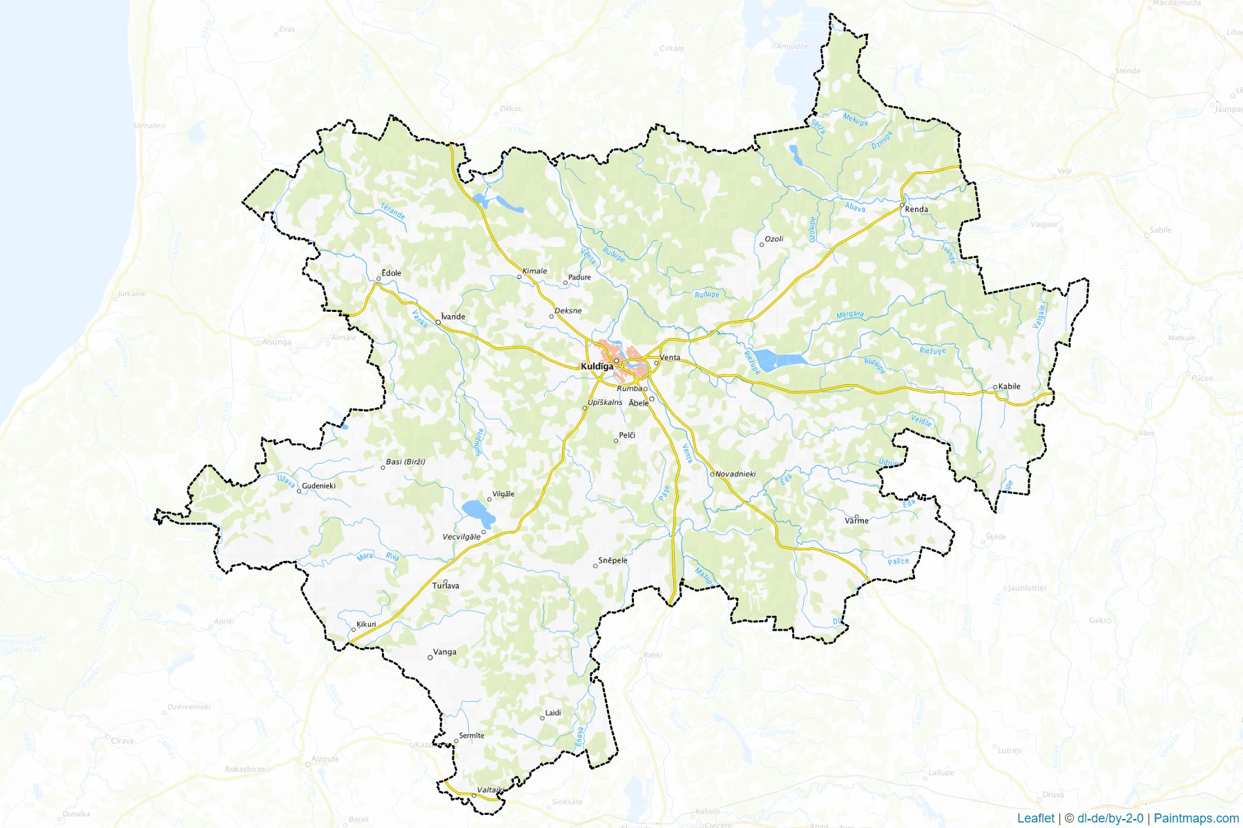 Muestras de recorte de mapas Kuldigas (Letonia)-1