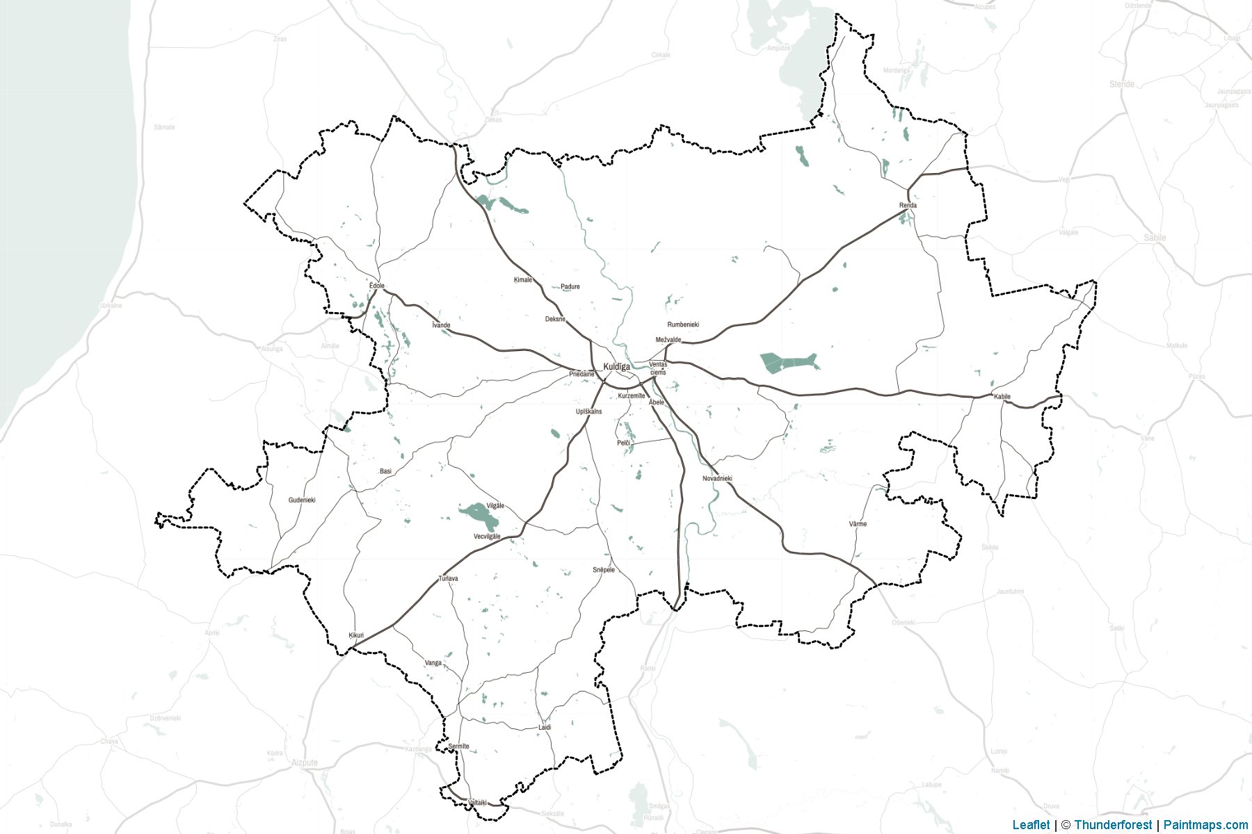 Muestras de recorte de mapas Kuldigas (Letonia)-2