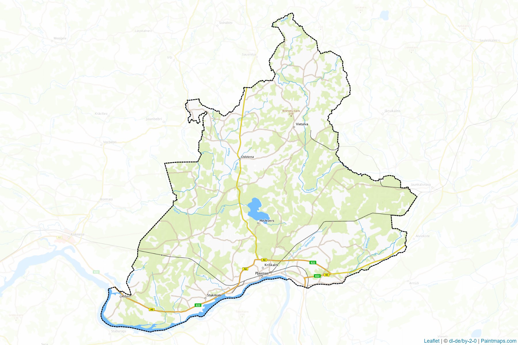 Muestras de recorte de mapas Plavinu (Letonia)-1