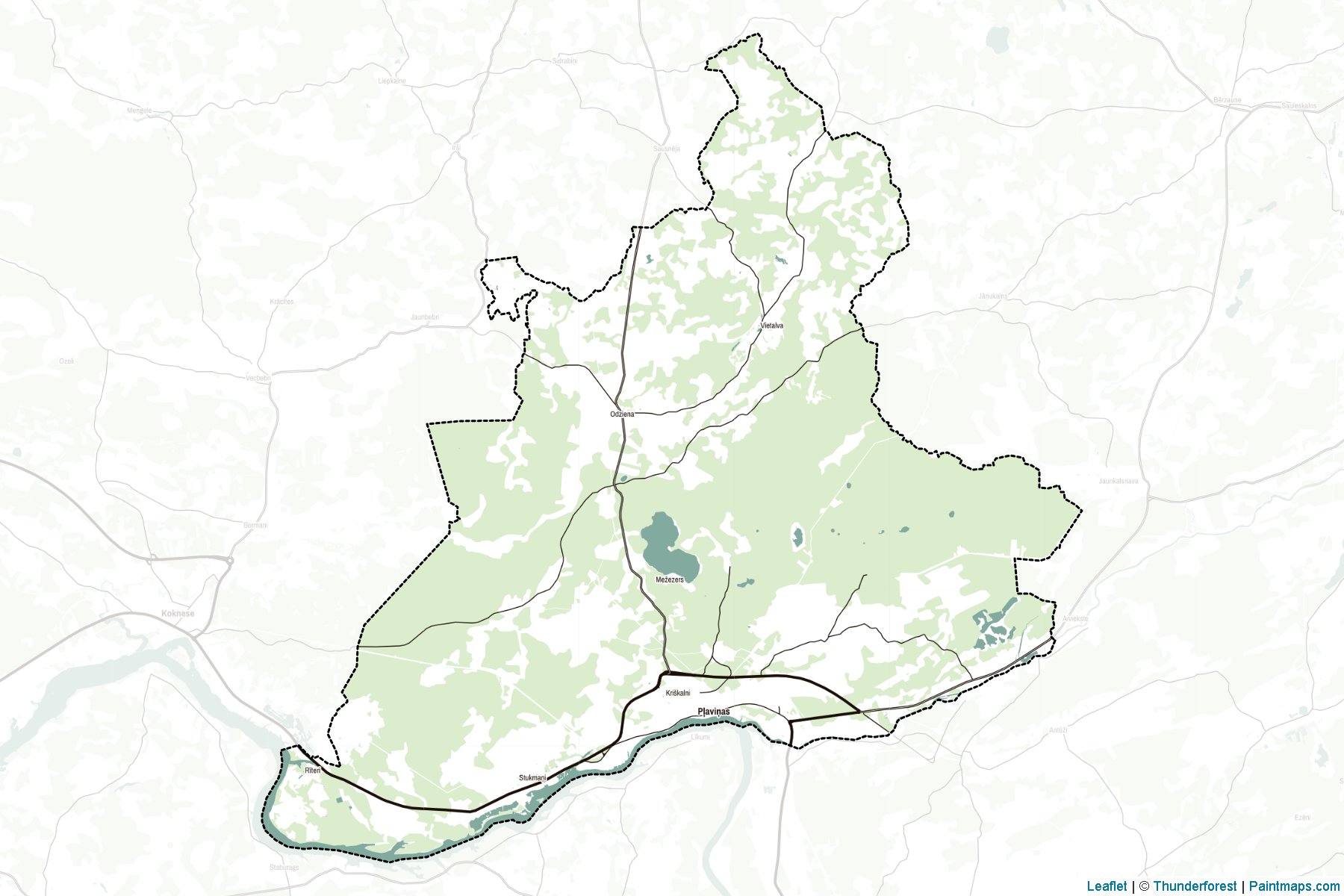 Muestras de recorte de mapas Plavinu (Letonia)-2