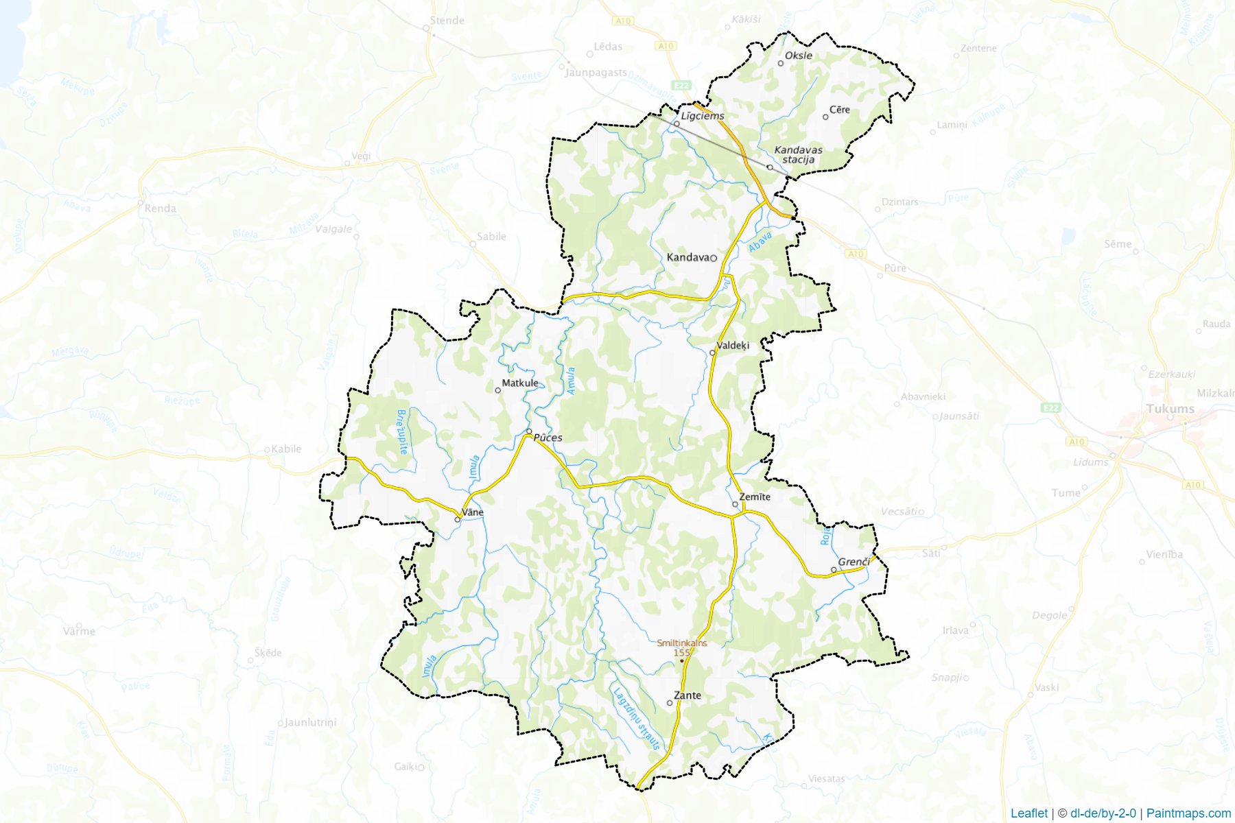 Muestras de recorte de mapas Kandavas (Letonia)-1