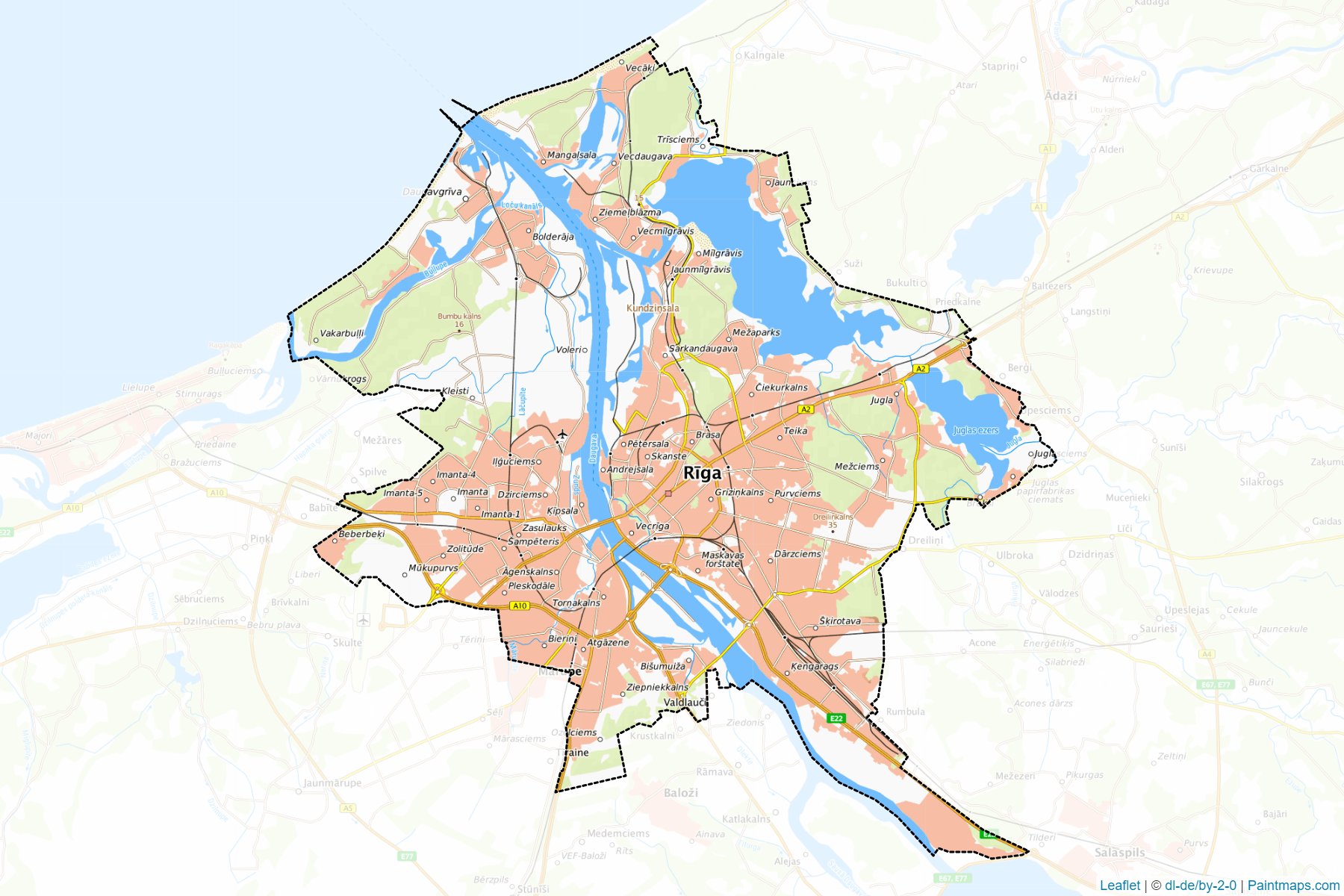 Muestras de recorte de mapas Riga (Letonia)-1