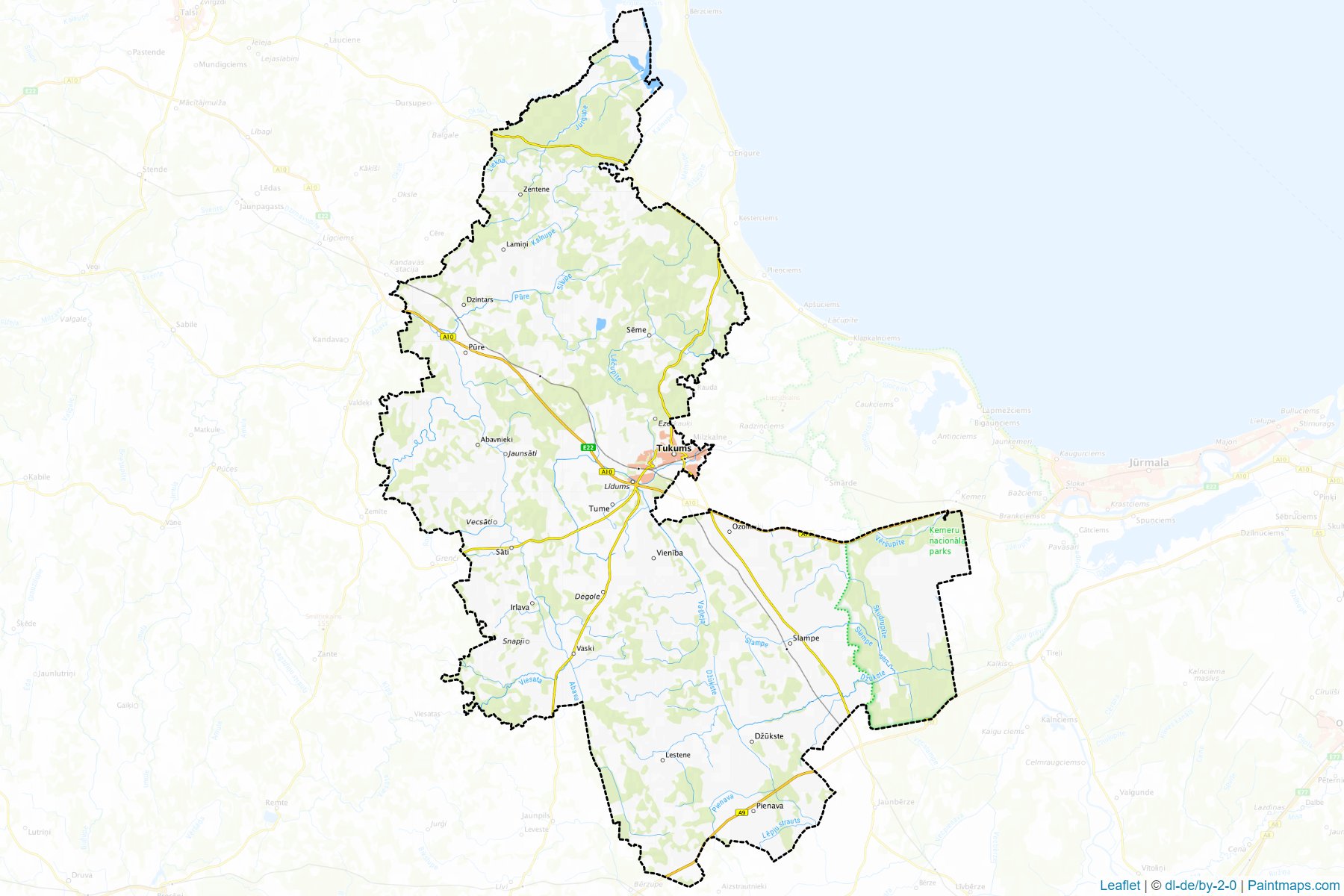 Muestras de recorte de mapas Tukuma (Letonia)-1