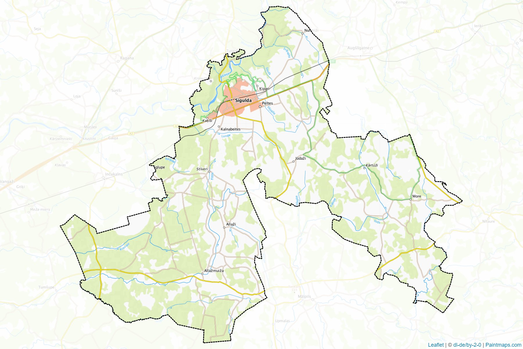 Muestras de recorte de mapas Siguldas (Letonia)-1