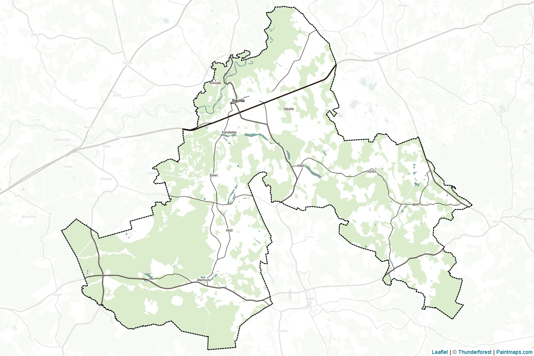 Muestras de recorte de mapas Siguldas (Letonia)-2