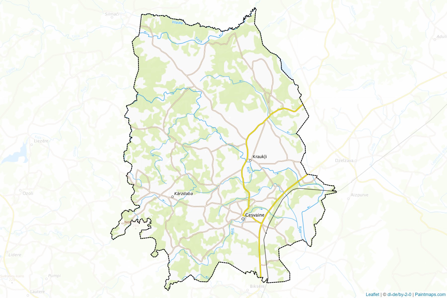 Muestras de recorte de mapas Cesvaines (Letonia)-1