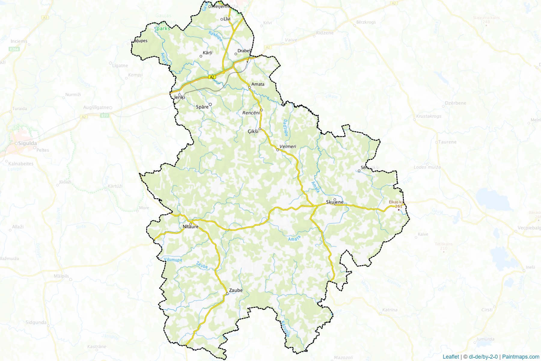 Muestras de recorte de mapas Amatas (Letonia)-1