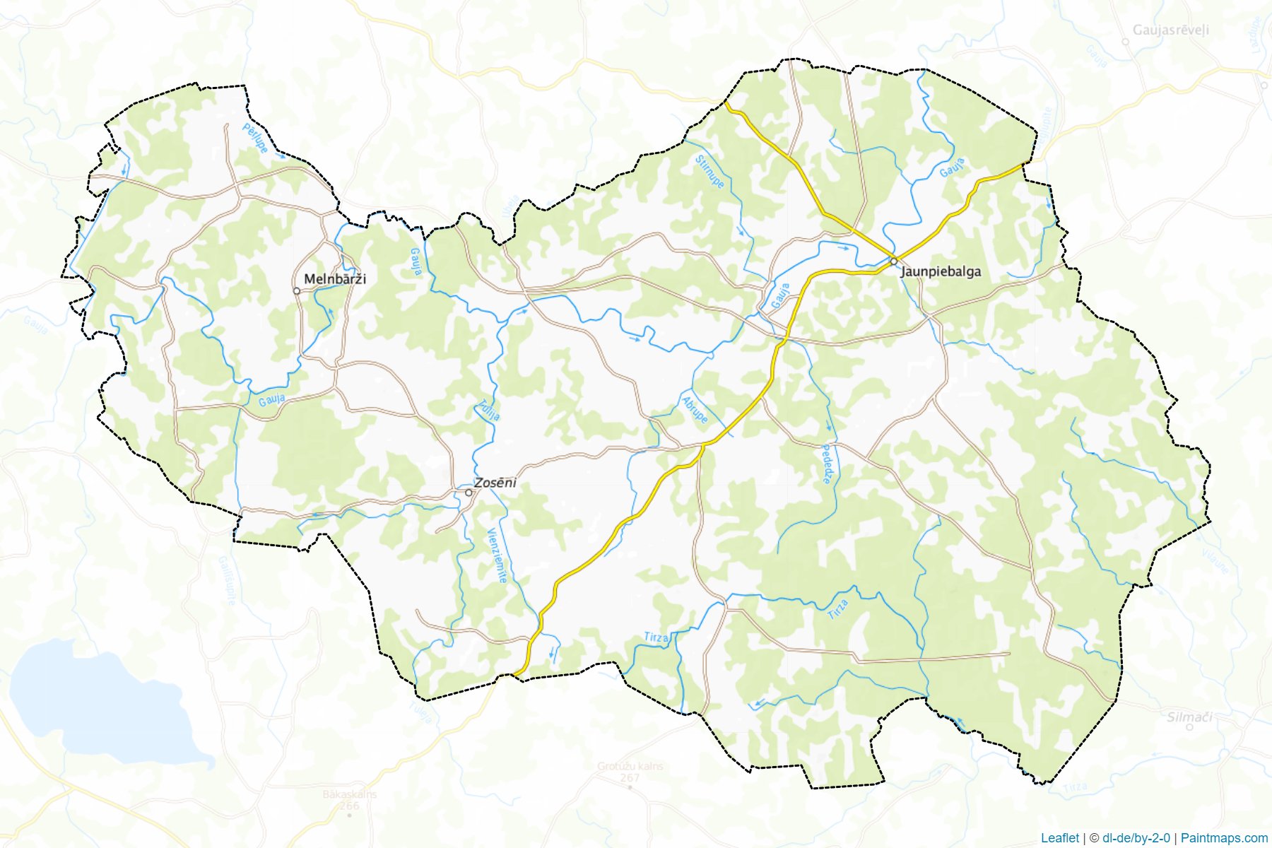 Muestras de recorte de mapas Jaunpiepalgas (Letonia)-1