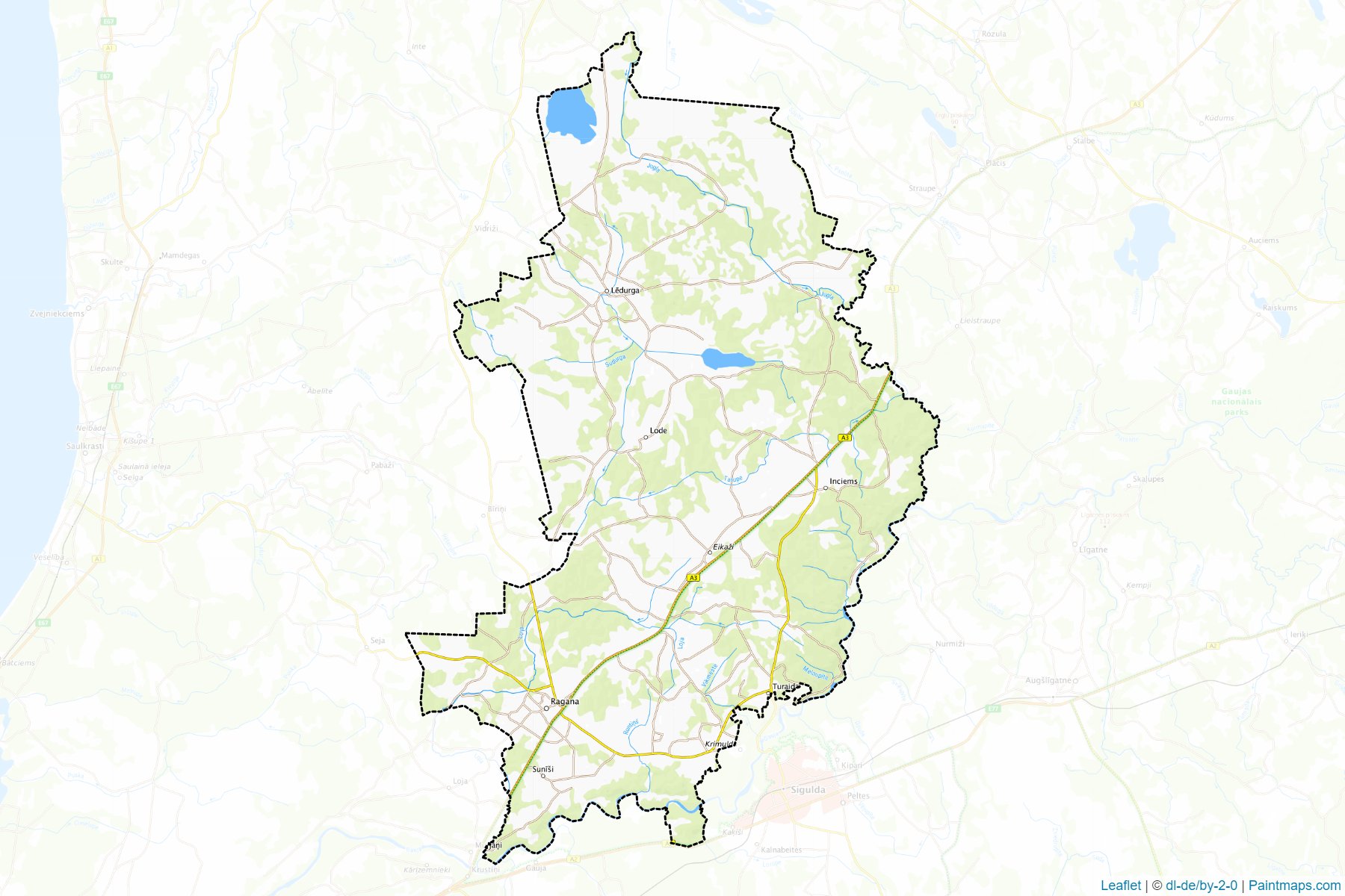 Muestras de recorte de mapas Krimuldas (Letonia)-1