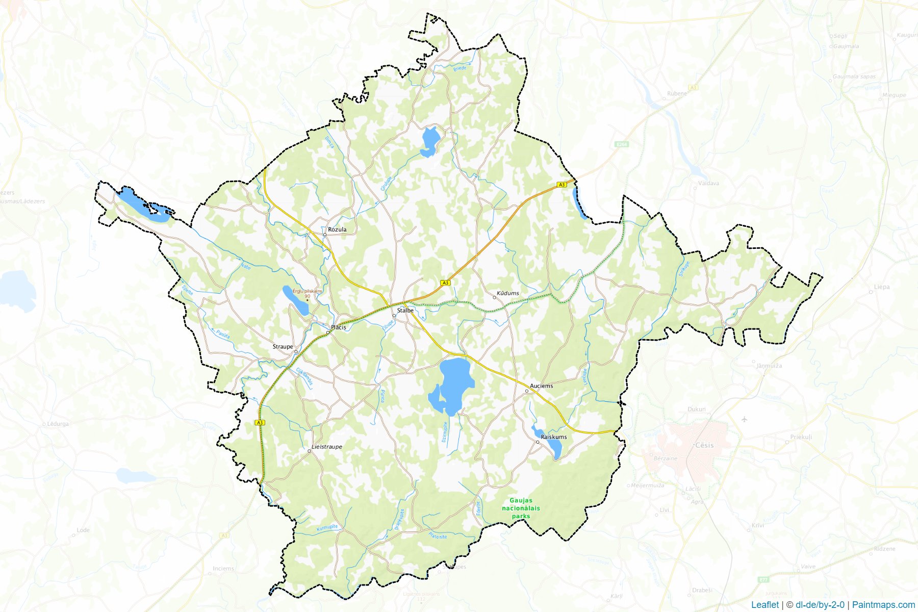 Muestras de recorte de mapas Pargaujas (Letonia)-1