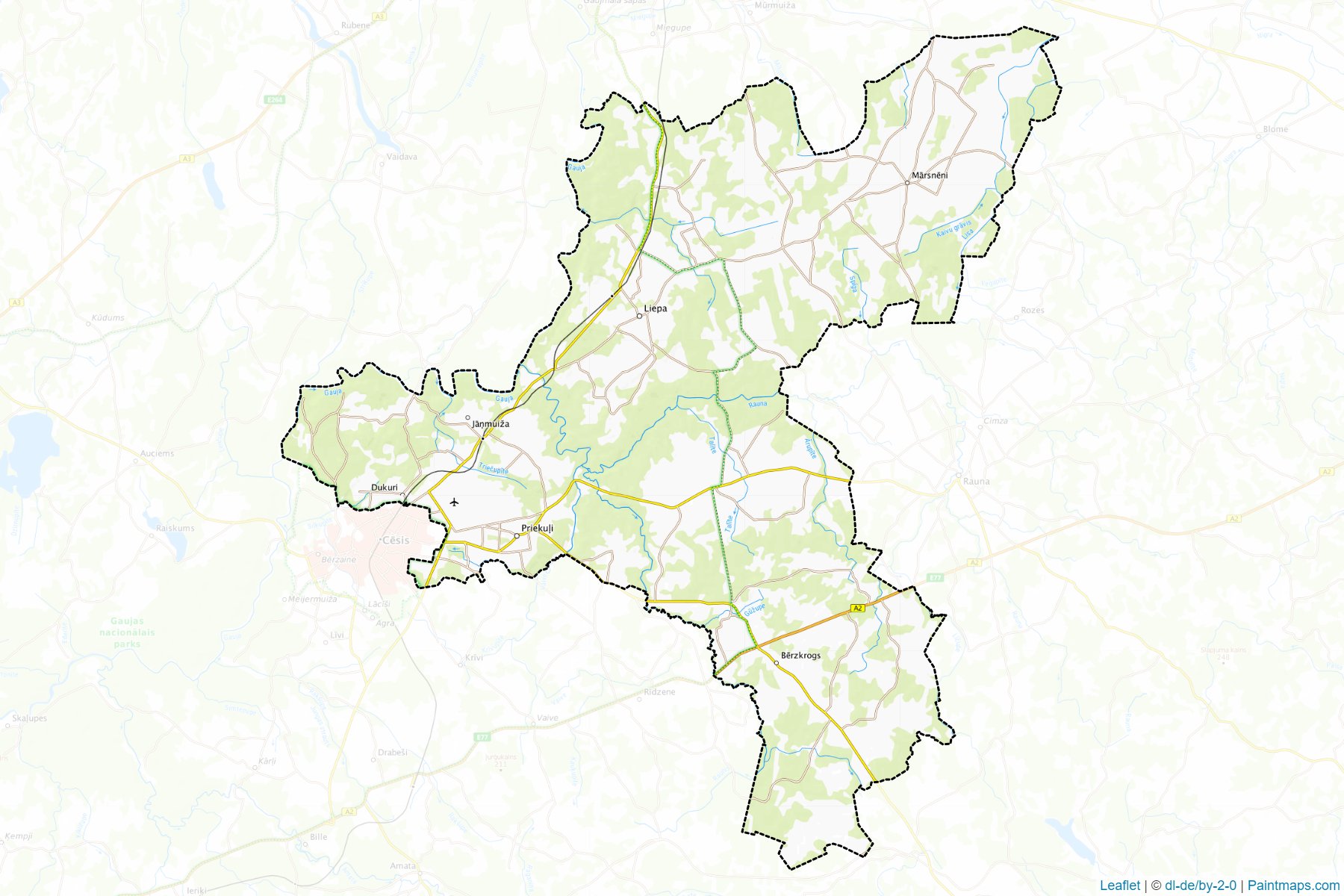 Muestras de recorte de mapas Priekulu (Letonia)-1