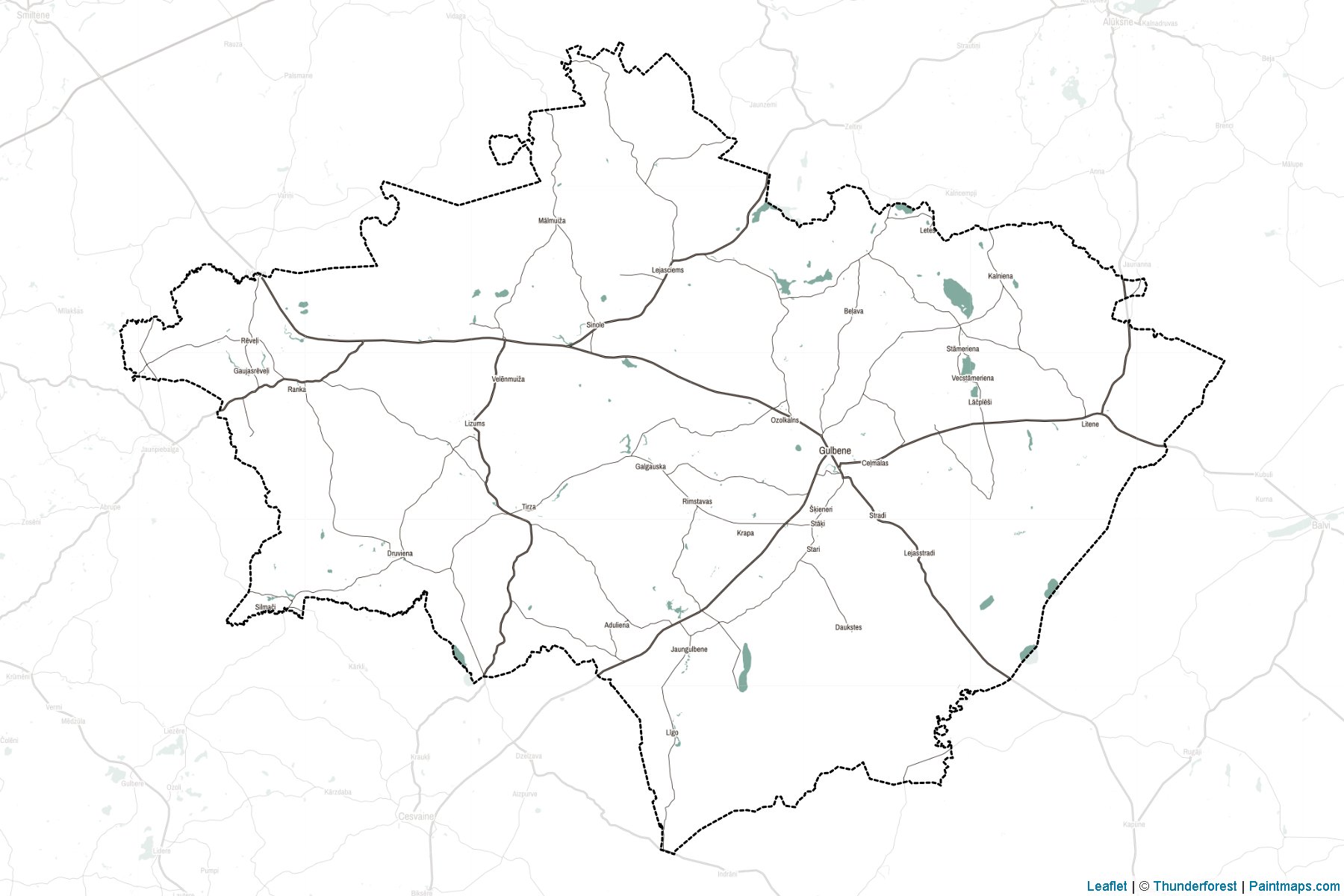 Muestras de recorte de mapas Gulbenes (Letonia)-2