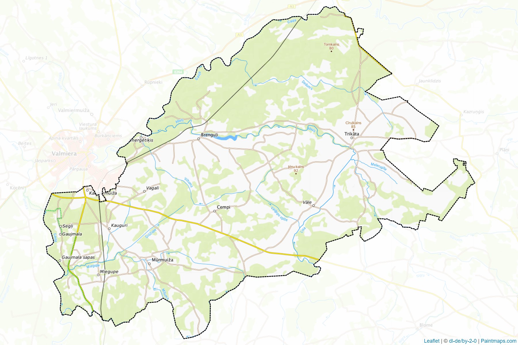 Muestras de recorte de mapas Beverinas (Letonia)-1