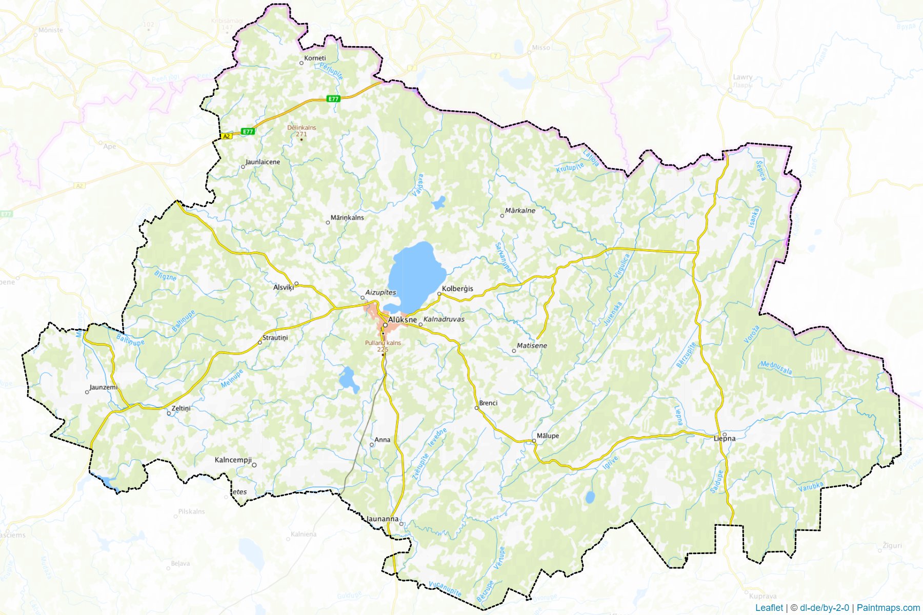 Muestras de recorte de mapas Aluksnes (Letonia)-1