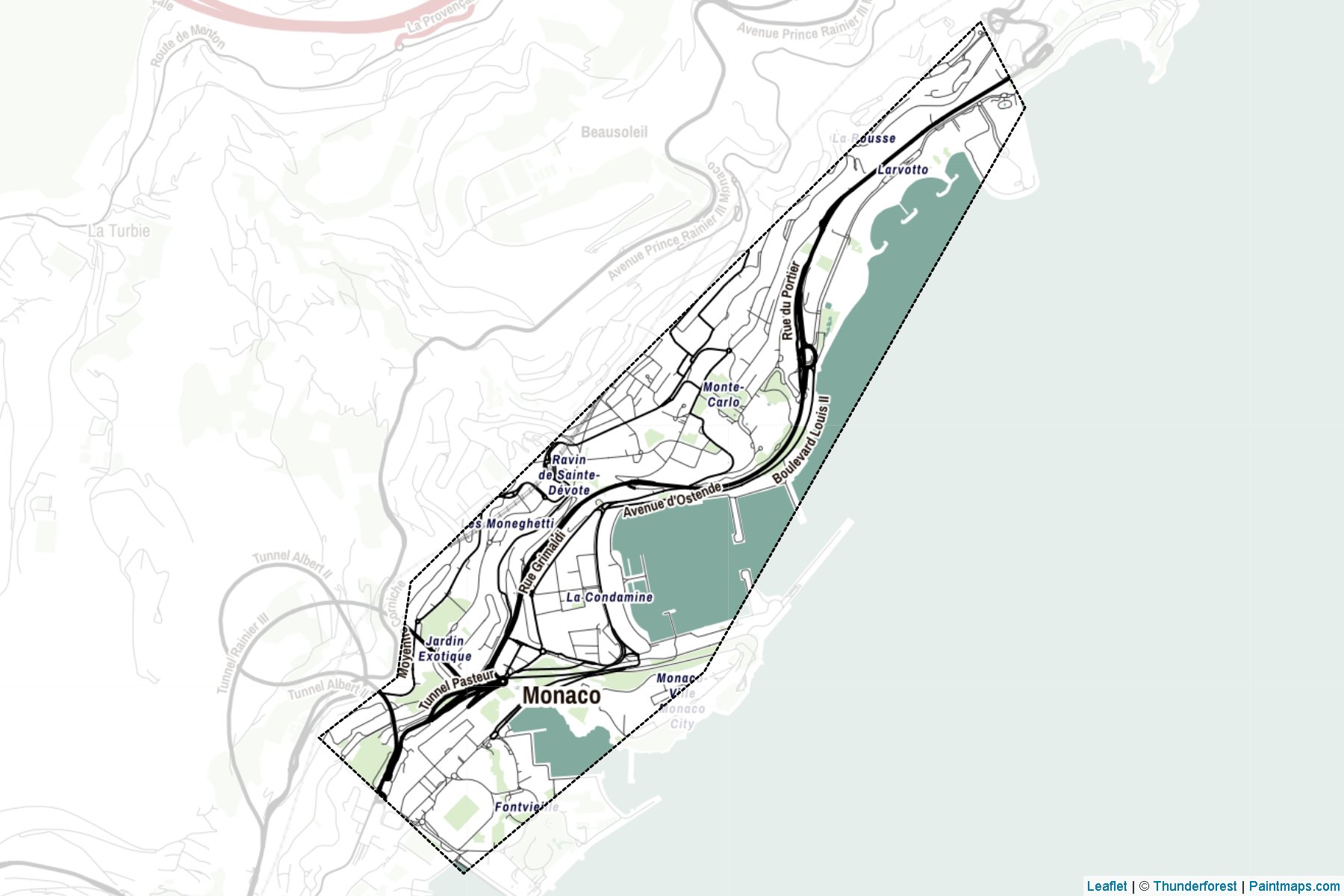 Muestras de recorte de mapas Monaco (Mónaco)-2