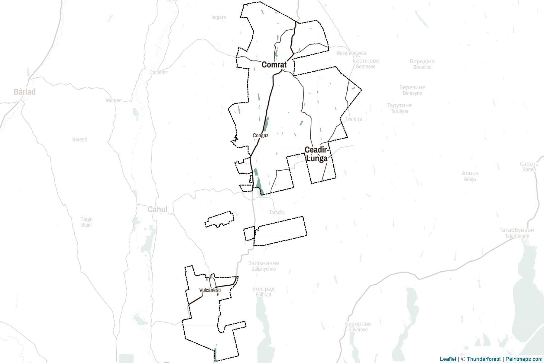 Muestras de recorte de mapas Unitatea Teritotrială Autonomă Găgăuzia (Moldavia)-2