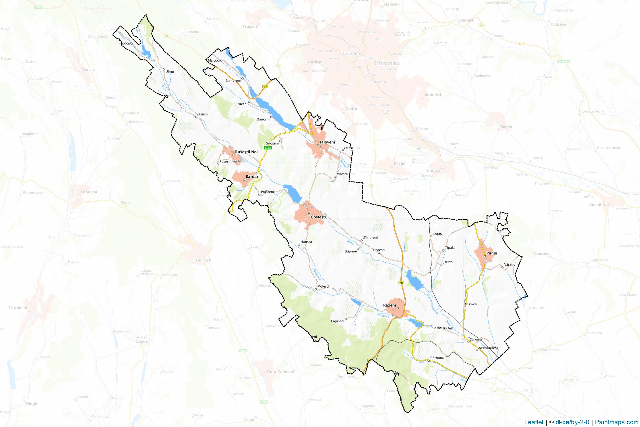 Muestras de recorte de mapas Ialoveni (Moldavia)-1