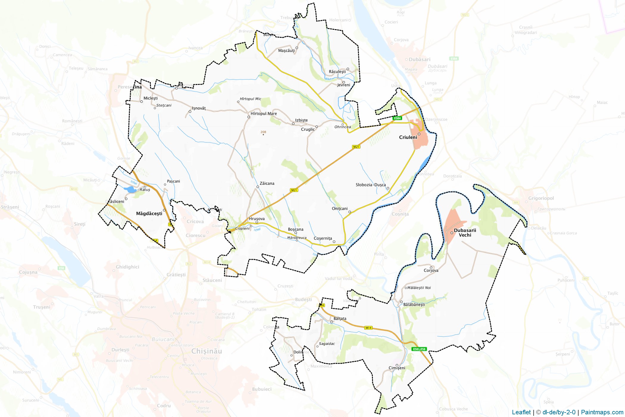 Criuelni District (Moldova) Haritası Örnekleri-1