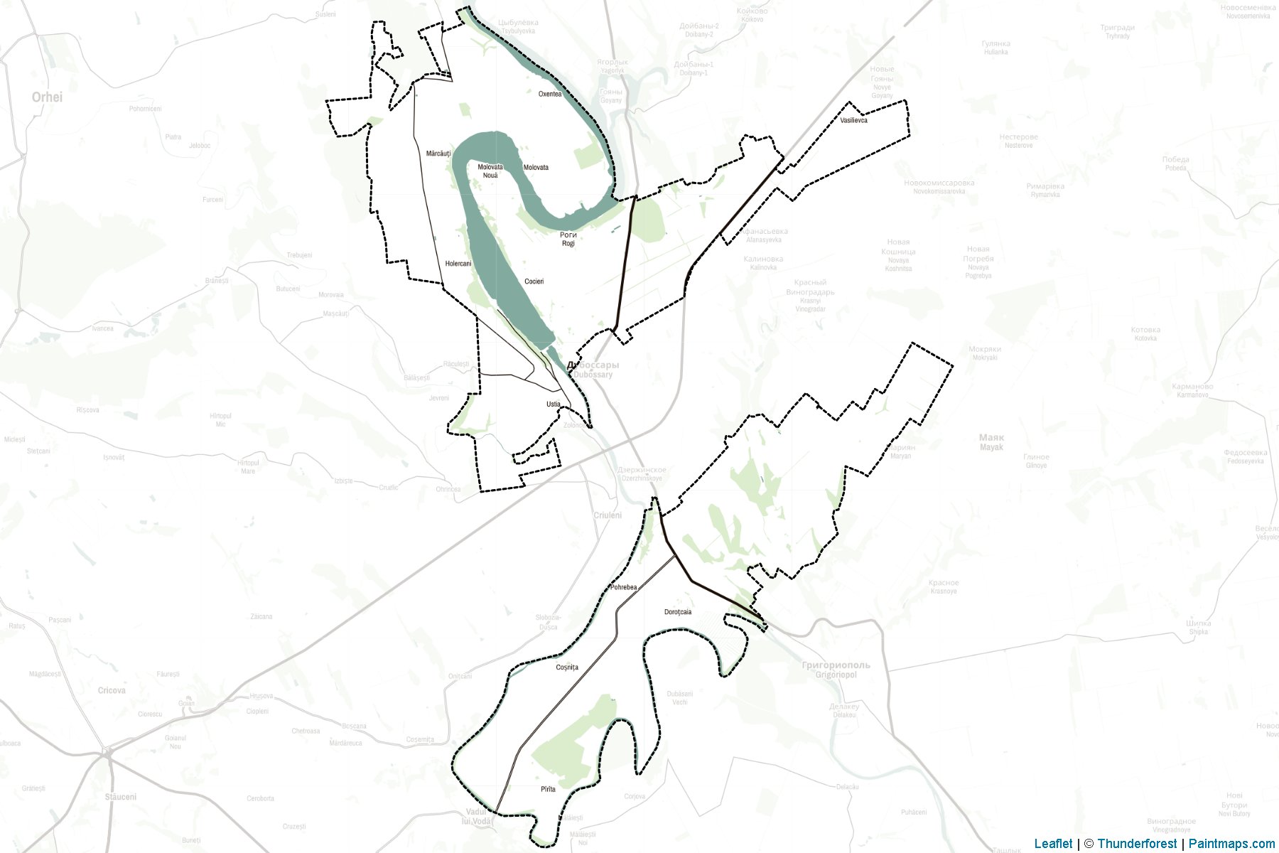 Muestras de recorte de mapas Dubăsari (Moldavia)-2