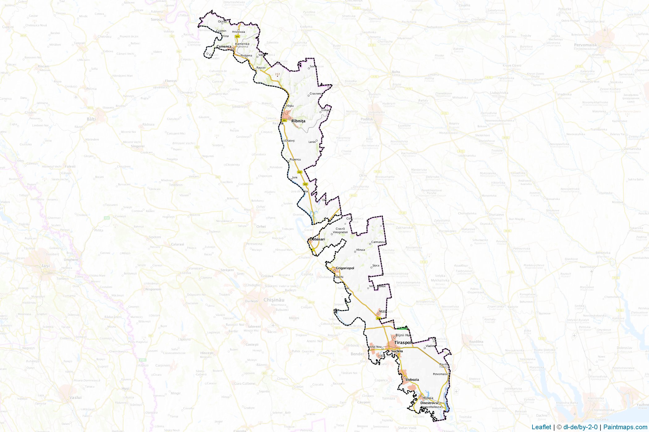 Transnistria (Moldova) Map Cropping Samples-1