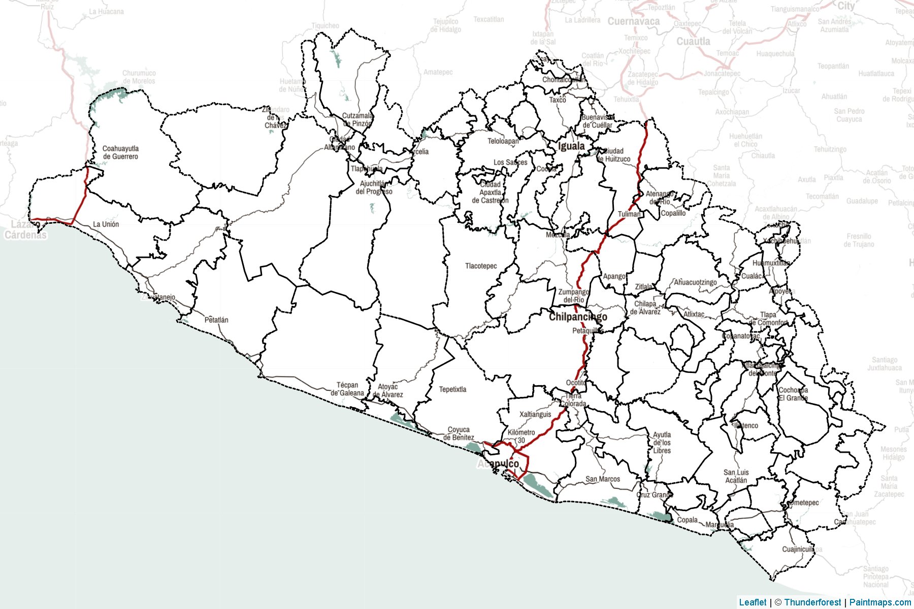 Muestras de recorte de mapas Guerrero (Méjico)-2