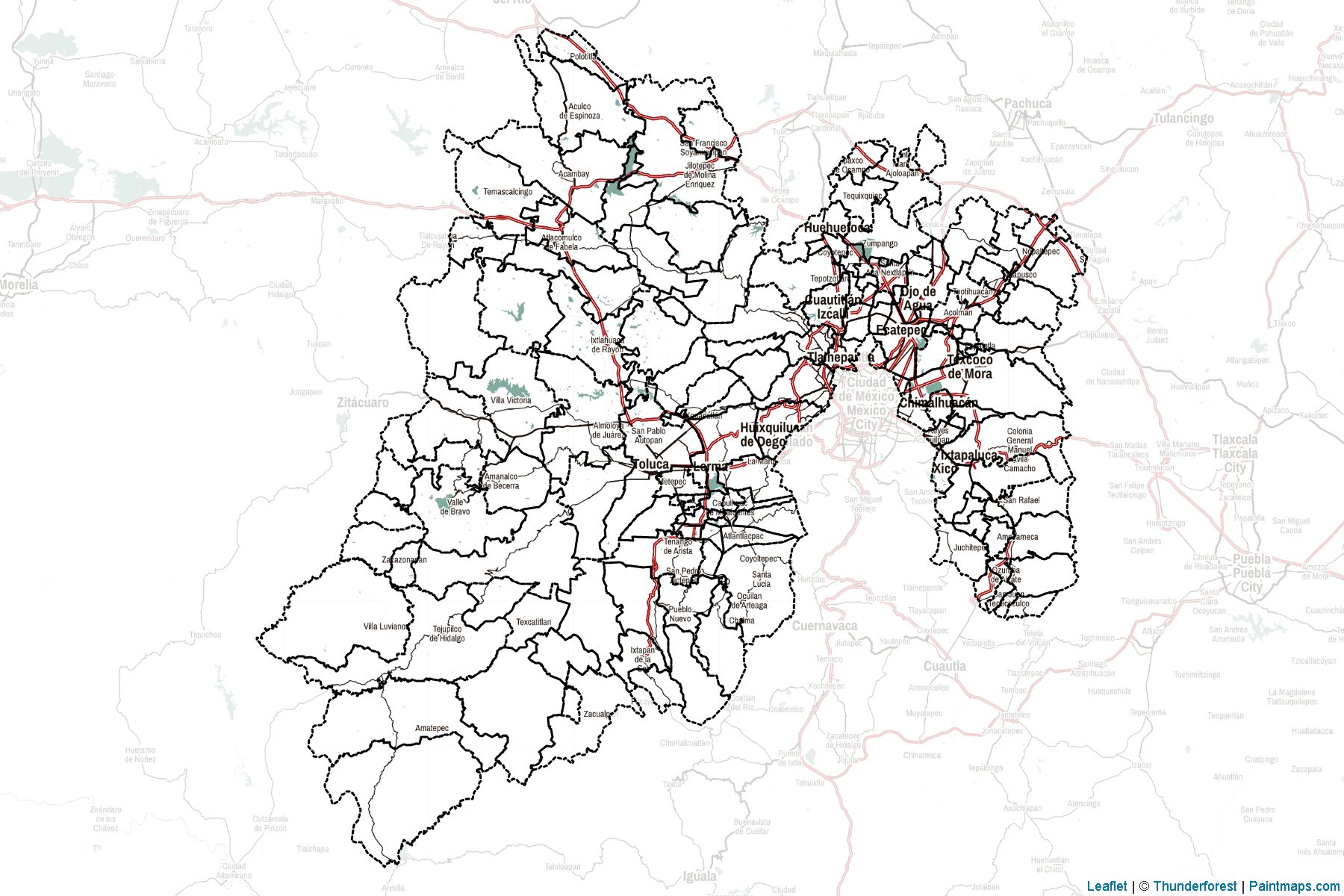 Meksika (Meksika) Haritası Örnekleri-2