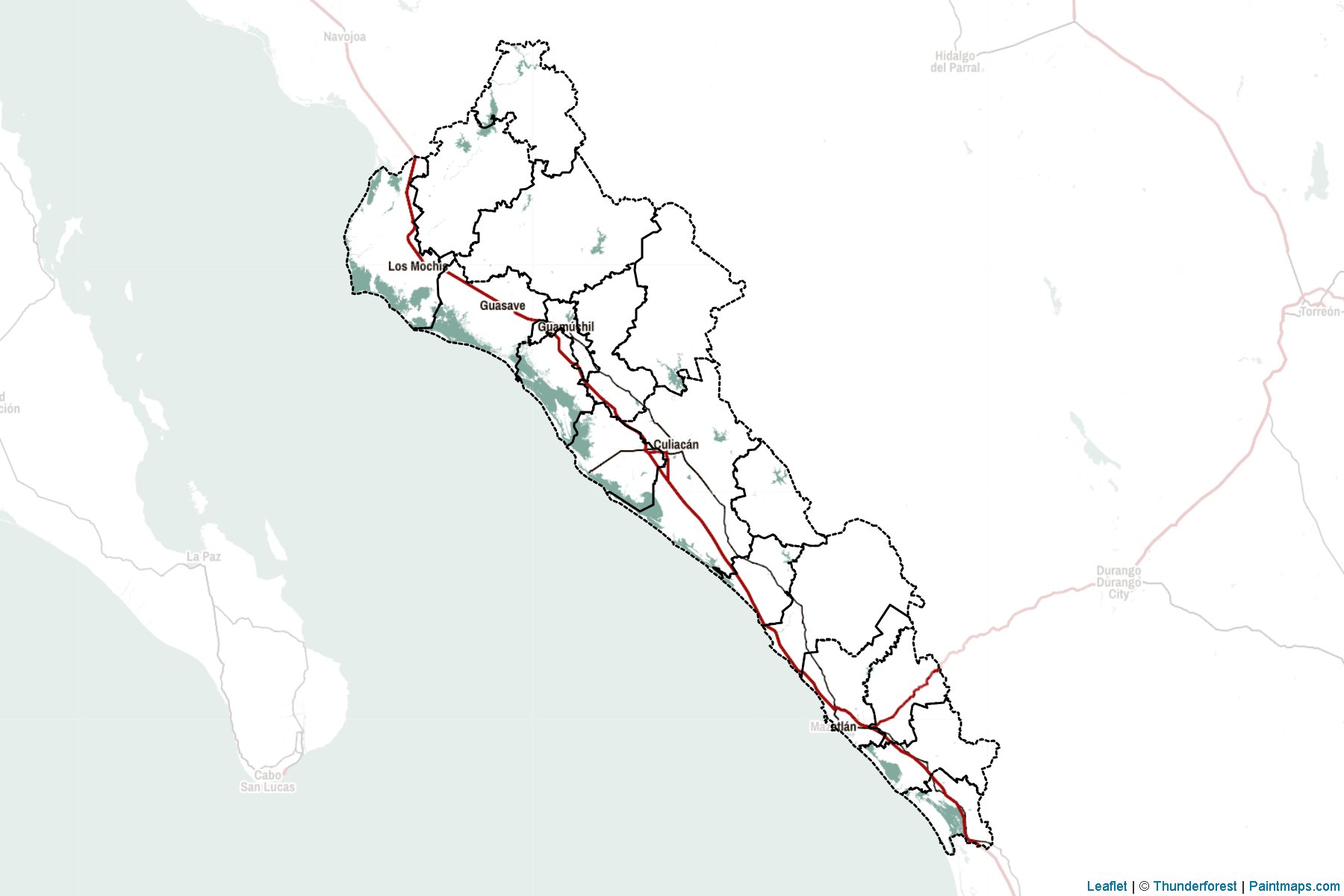 Muestras de recorte de mapas Sinaloa (Méjico)-2