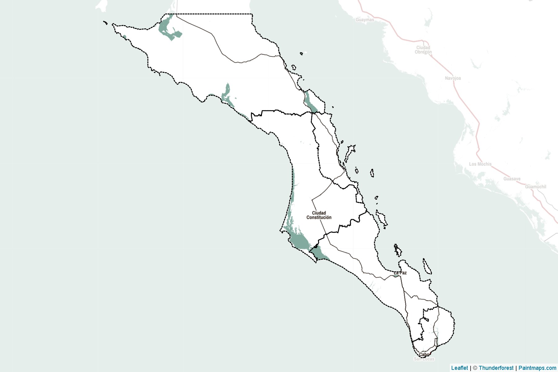 Muestras de recorte de mapas Baja California Sur (Méjico)-2