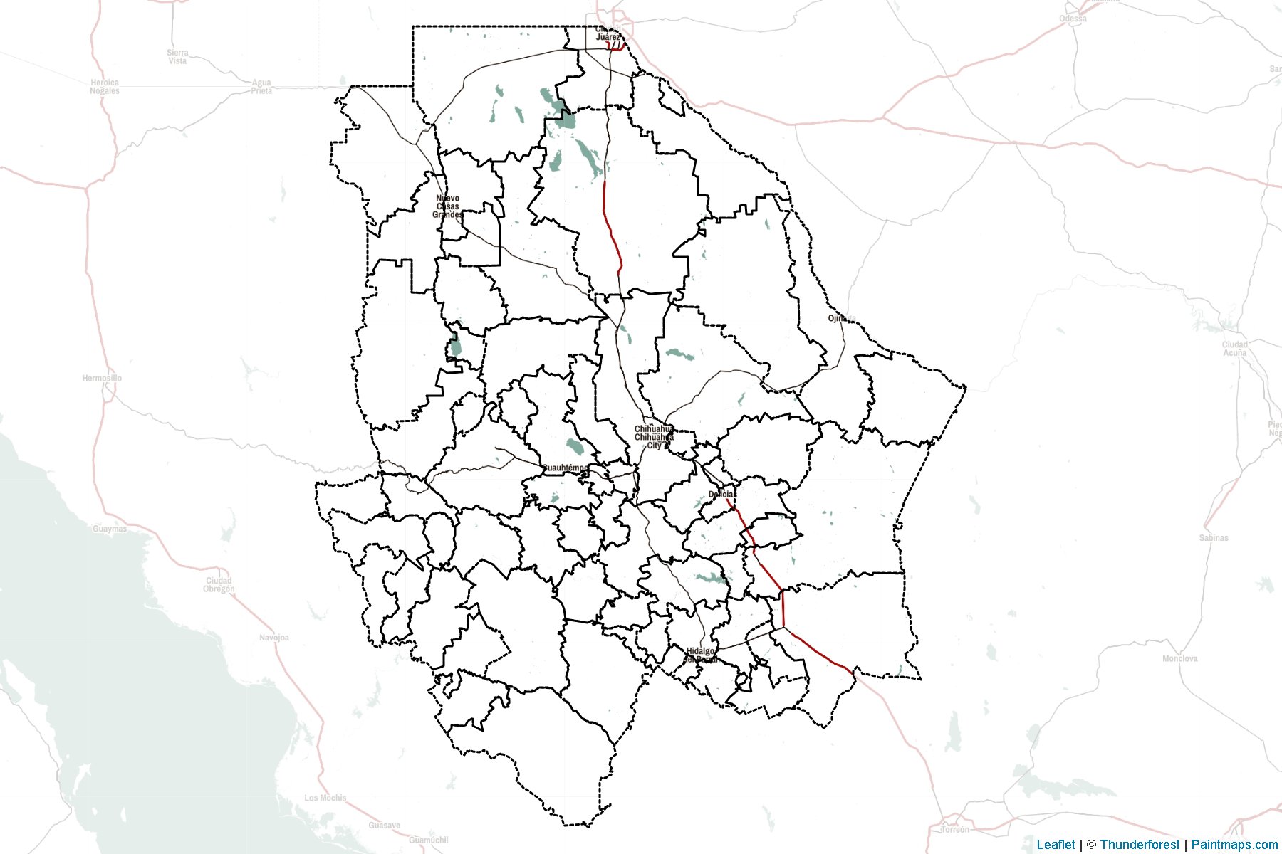 Muestras de recorte de mapas Chihuahua (Méjico)-2