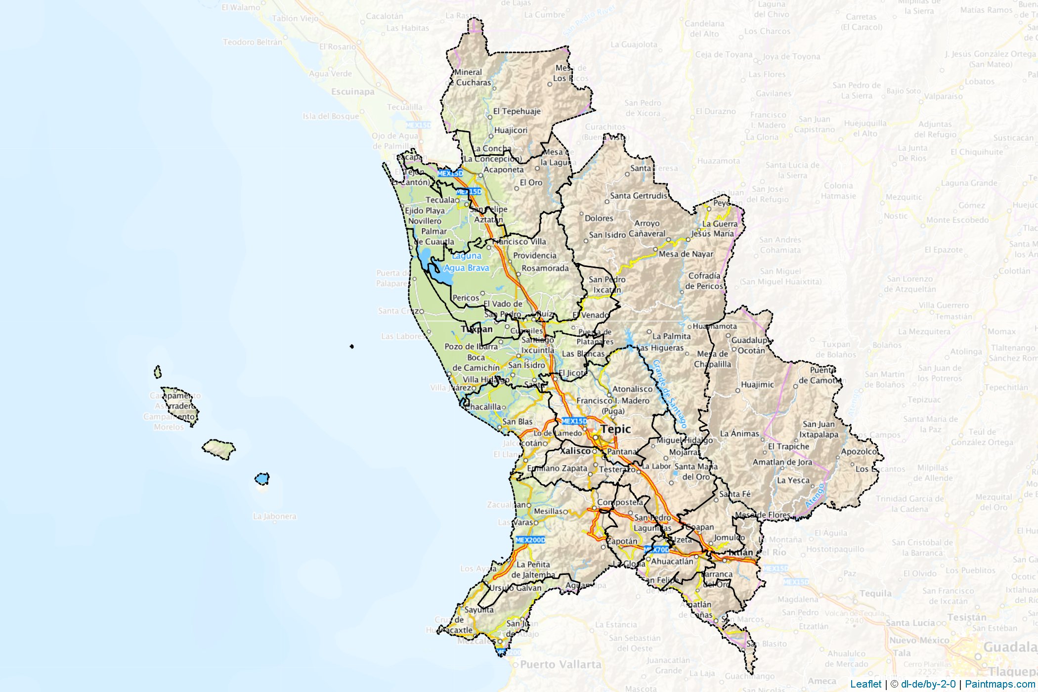 Nayarit (Mexico) Map Cropping Samples-1