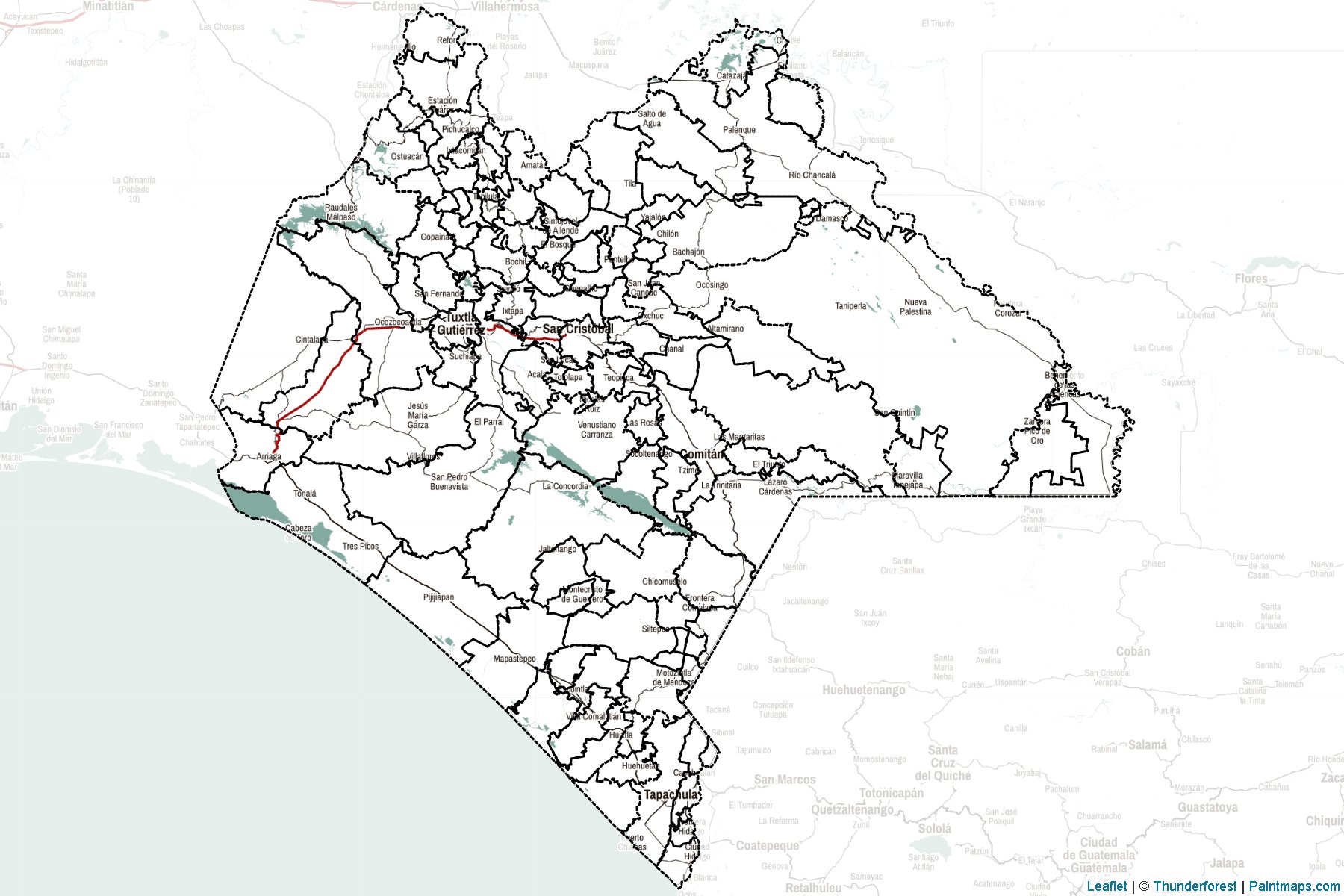 Chiapas (Meksika) Haritası Örnekleri-2