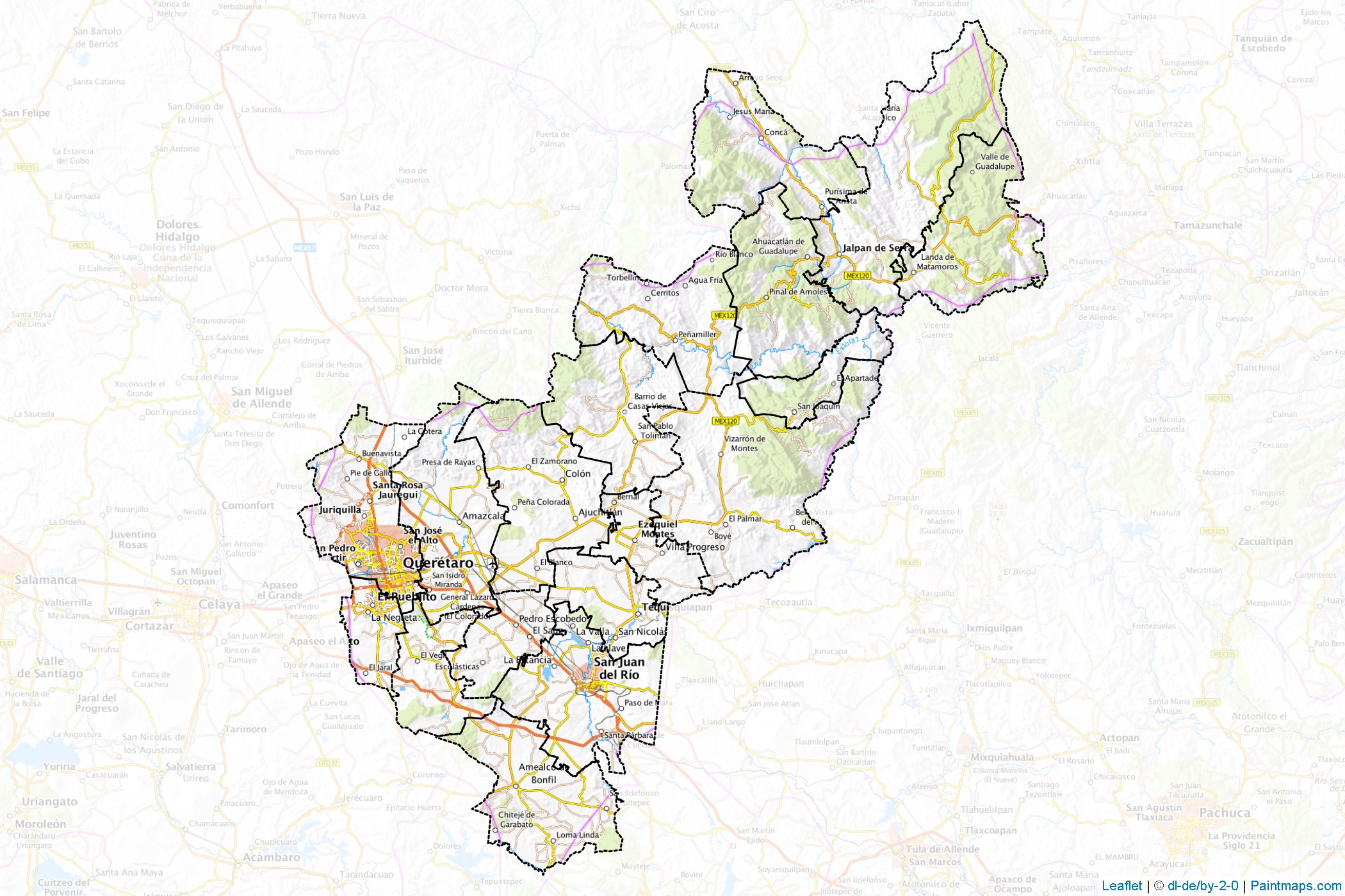 Querétaro (Mexico) Map Cropping Samples-1