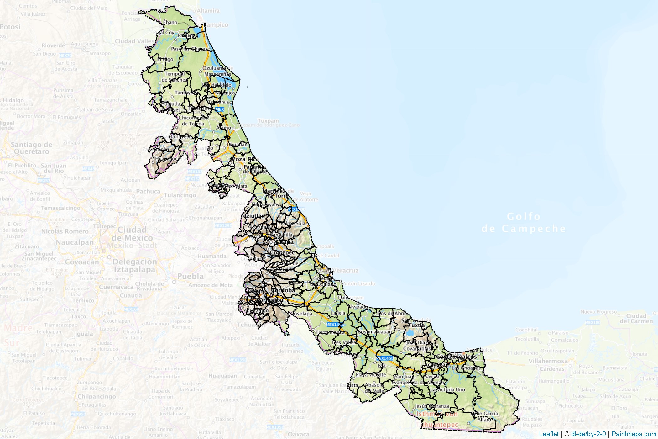 Veracruz (Meksika) Haritası Örnekleri-1