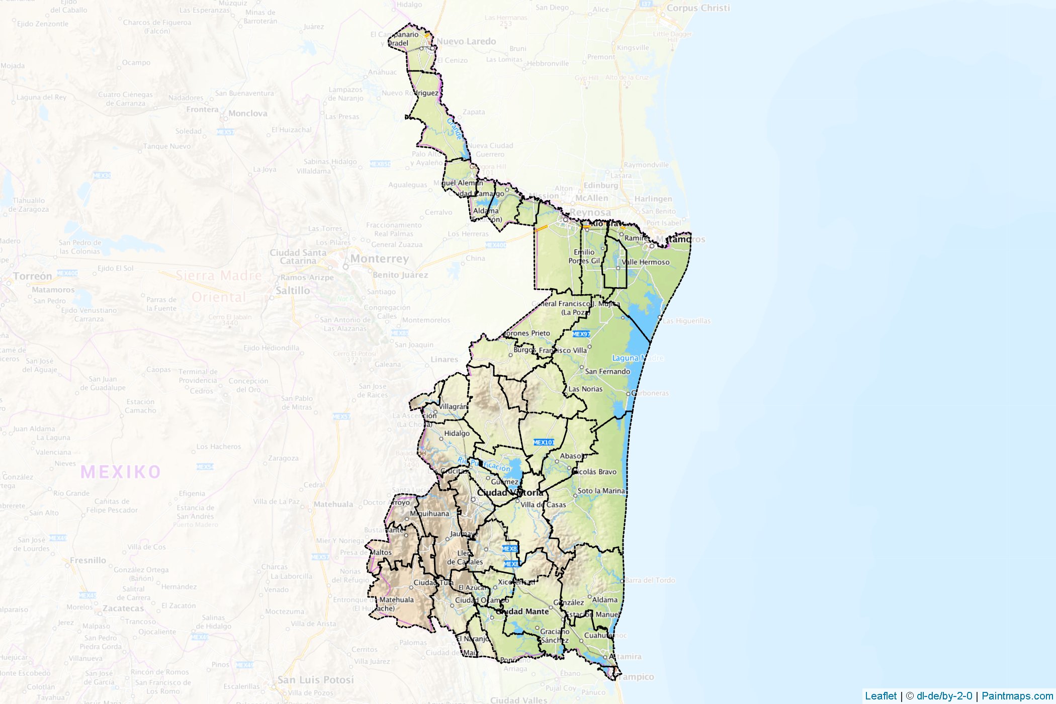 Tamaulipas (Mexico) Map Cropping Samples-1