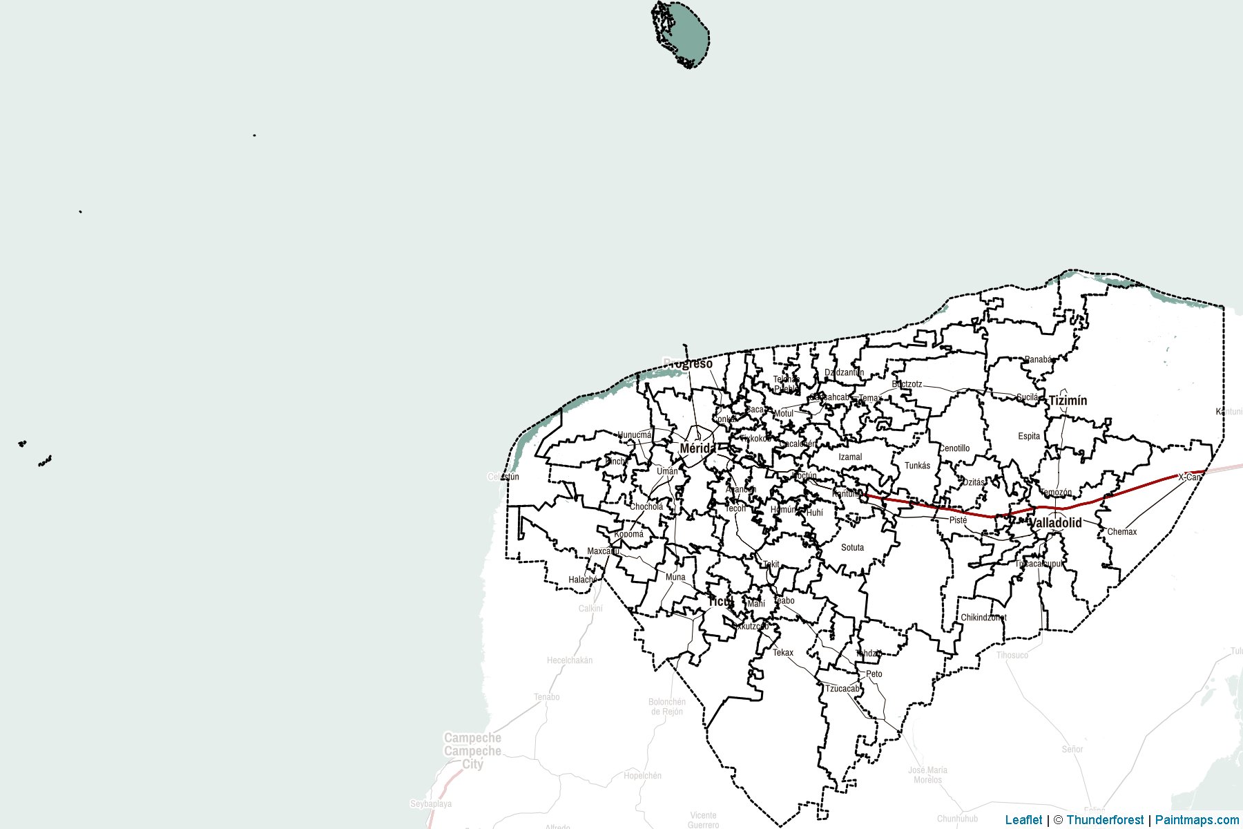 Muestras de recorte de mapas Yucatán (Méjico)-2