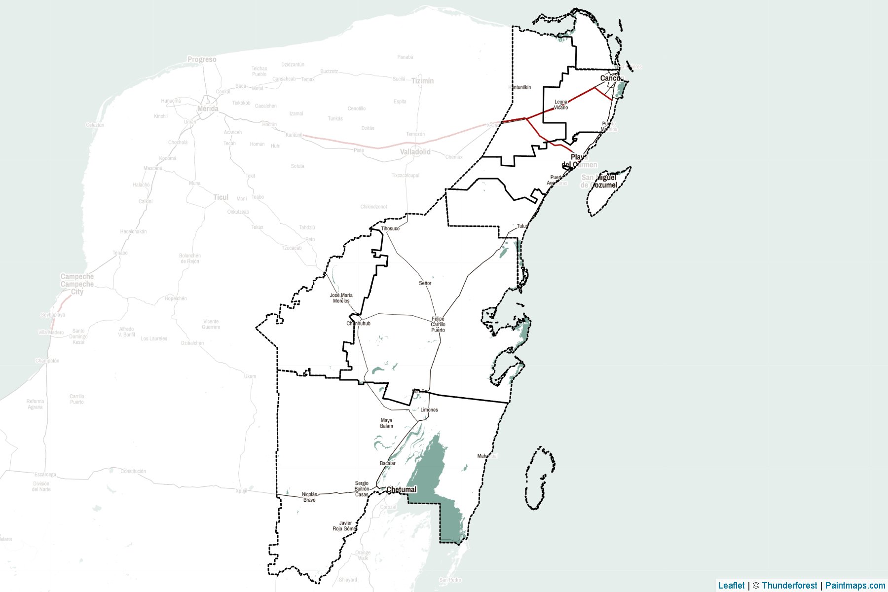 Muestras de recorte de mapas Quintana Roo (Méjico)-2