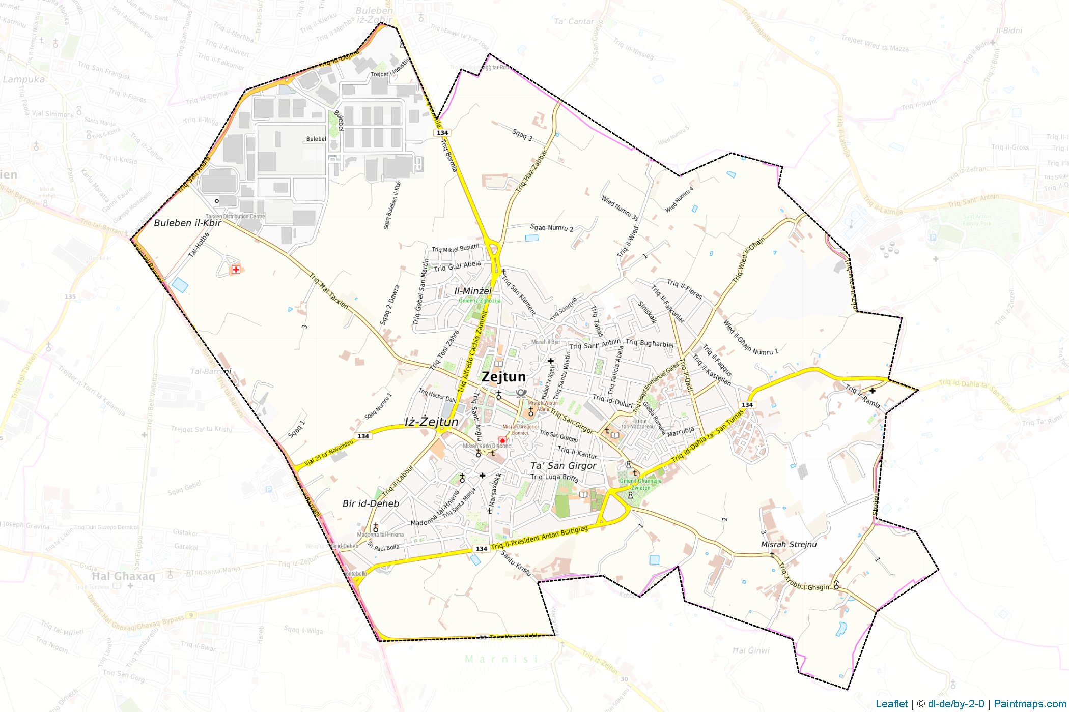 Zejtun (Citta' Beland) (Malta) Map Cropping Samples-1