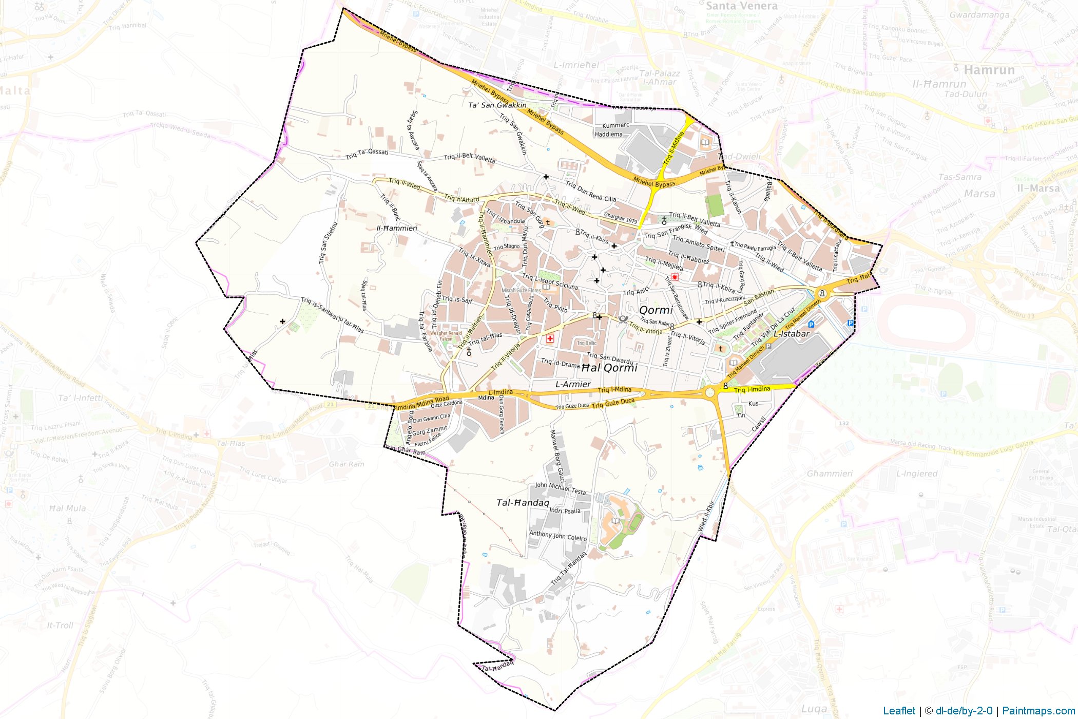 Qormi (Citta' Pinto) (Malta) Map Cropping Samples-1