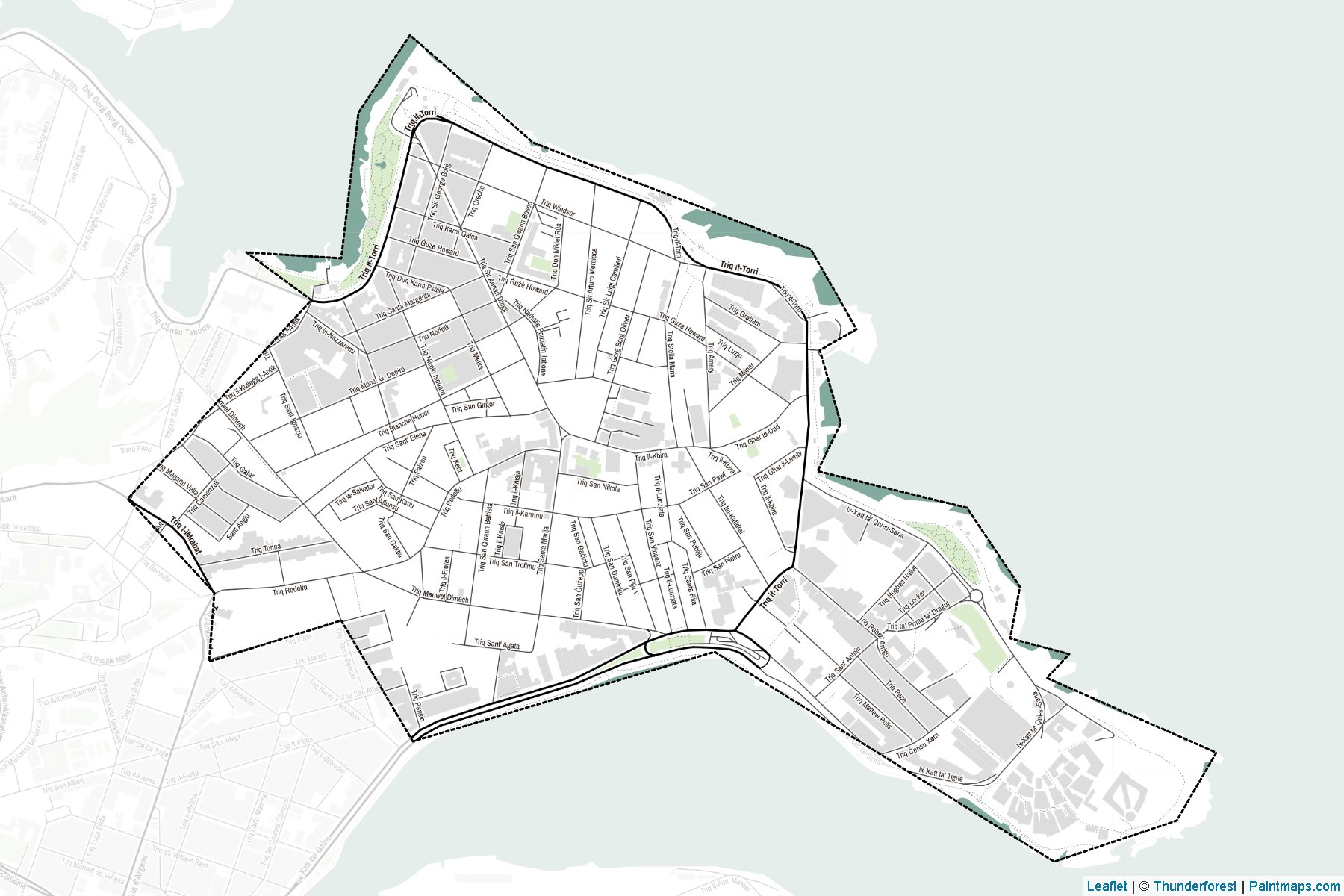 Muestras de recorte de mapas Sliema (Malta)-2