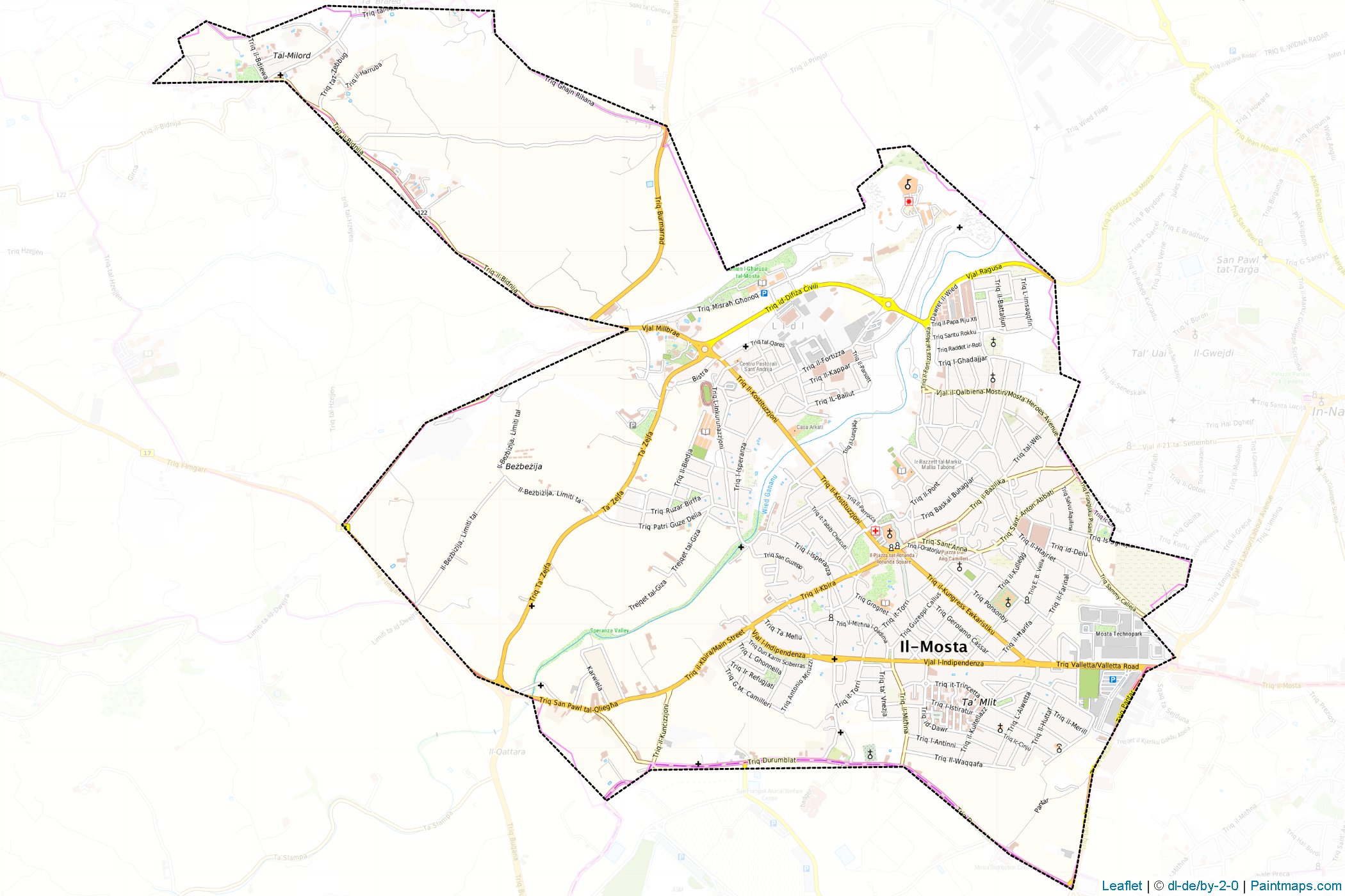 Mosta (Malta) Map Cropping Samples-1