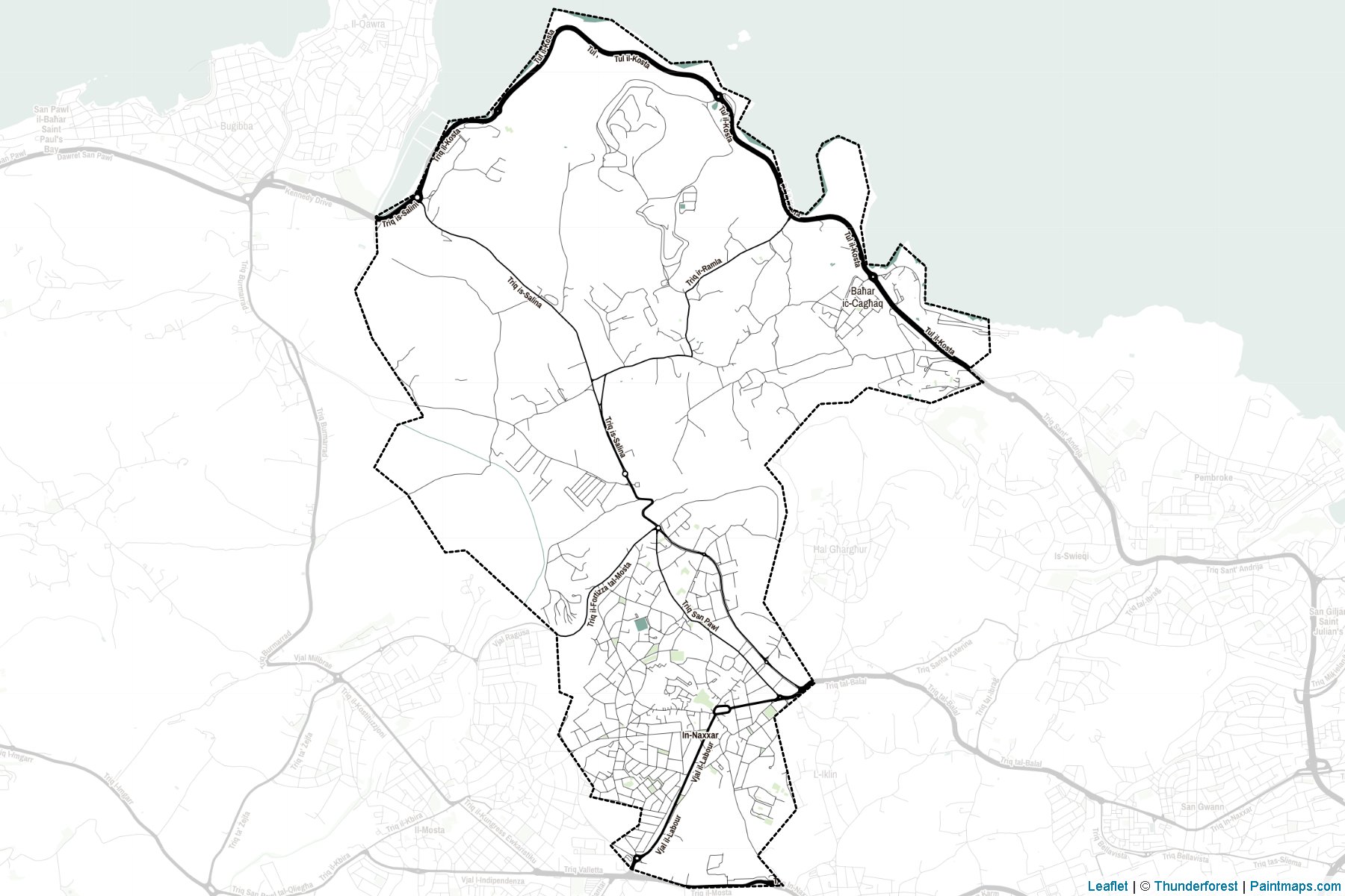 Muestras de recorte de mapas Naxxar (Malta)-2