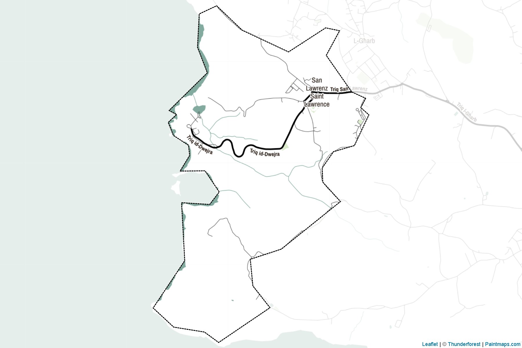 San Lawrenz (Malta) Map Cropping Samples-2