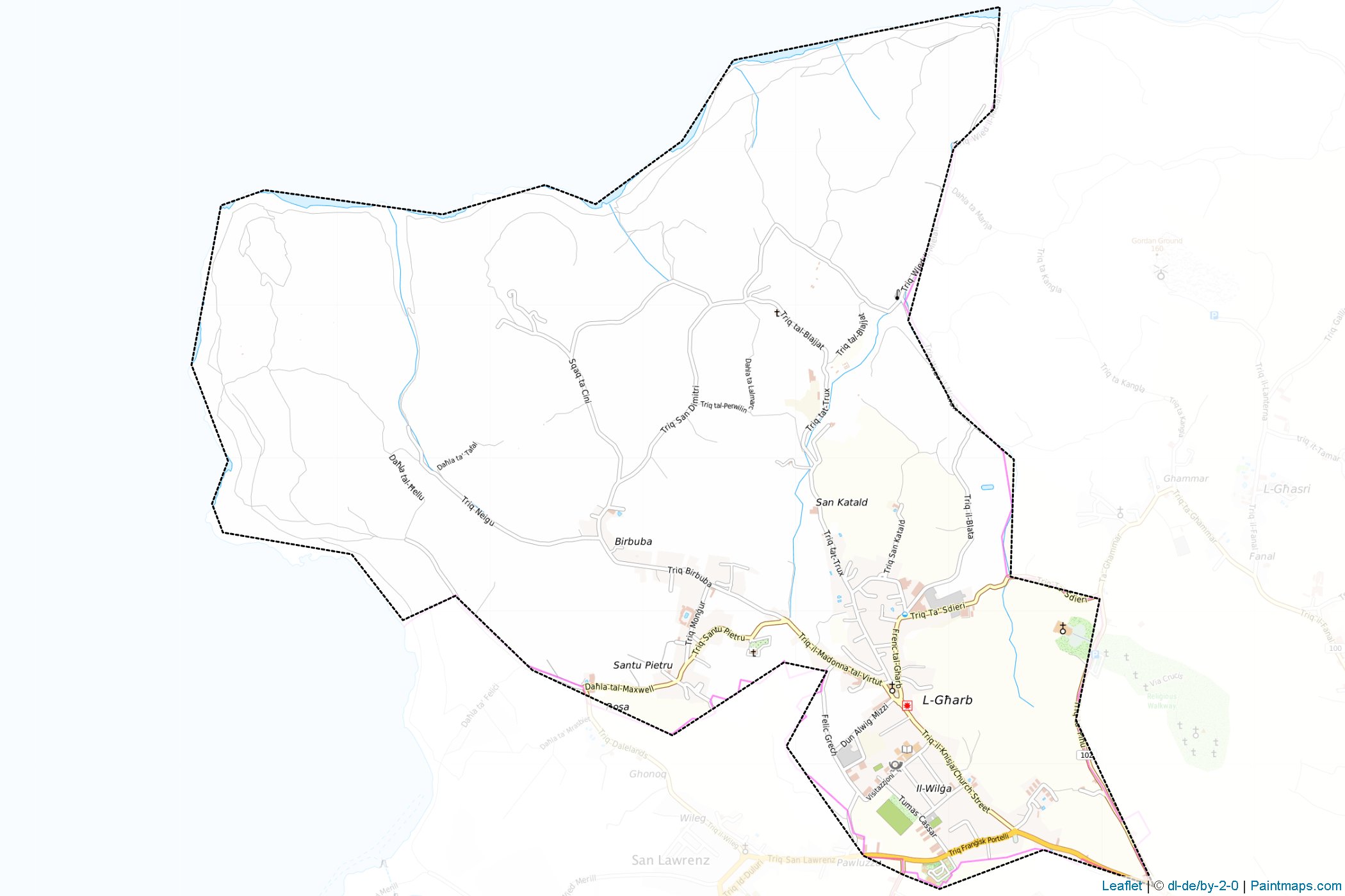 Sample maps of Gharb generated with map cropping (masking) tool.