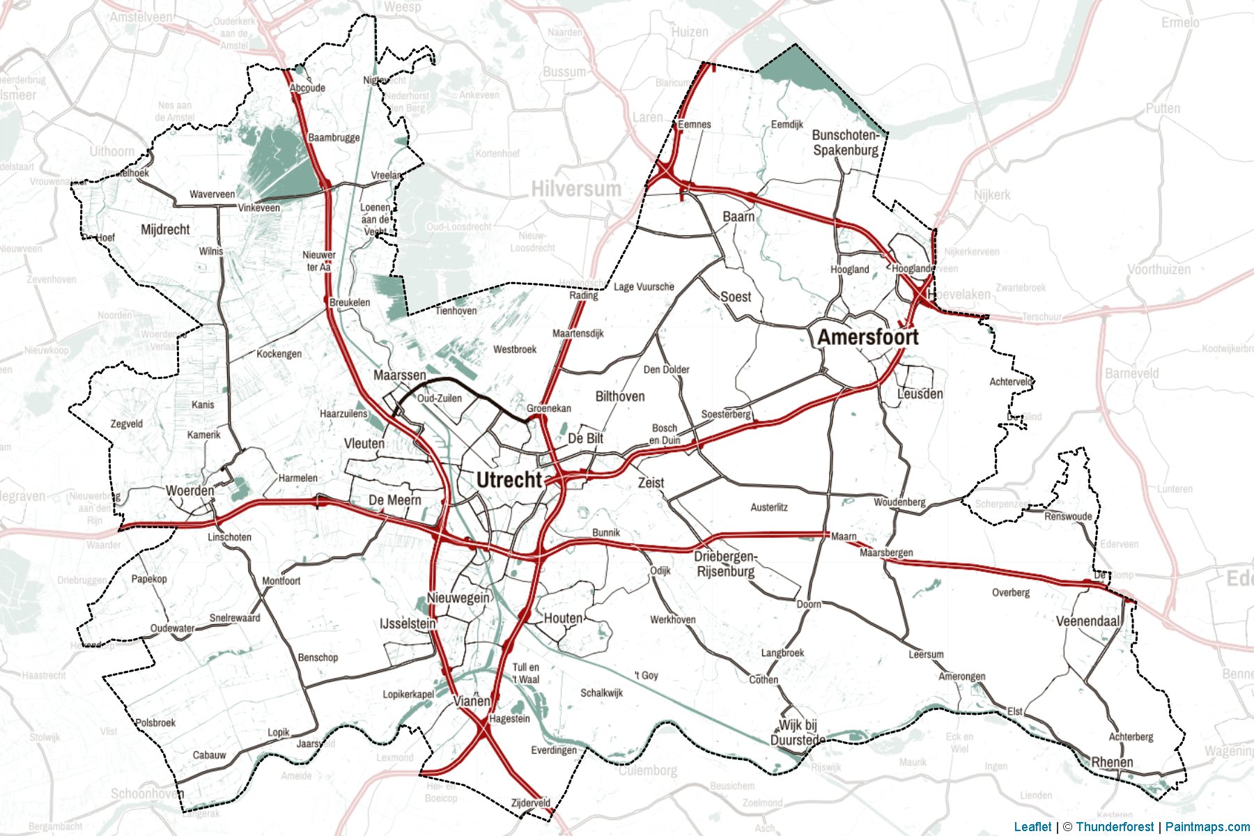 Muestras de recorte de mapas Utrecht (Países Bajos)-2